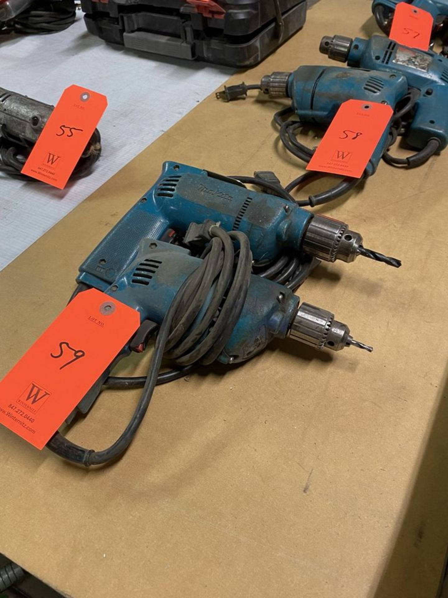 Lot - (2) Makita 3/8 in. Cap. Electric Power Drills; 0-1,200 RPM, 50/60-Hz, 115-V - Image 2 of 3