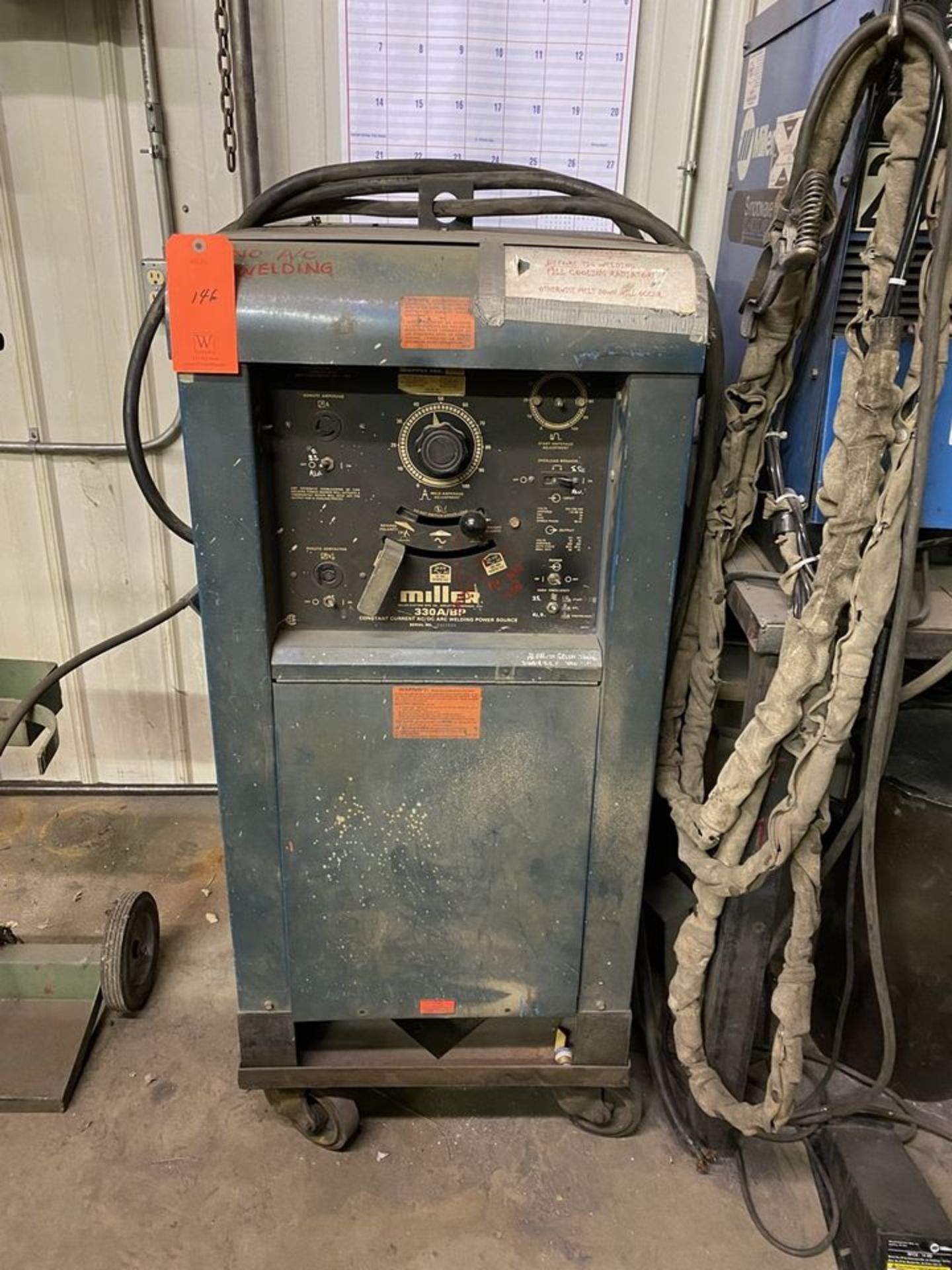 Miller Model 330 A/BP Constant Current AC/DC Arc Welding Power Source, S/N: JE805624; Rated Nema