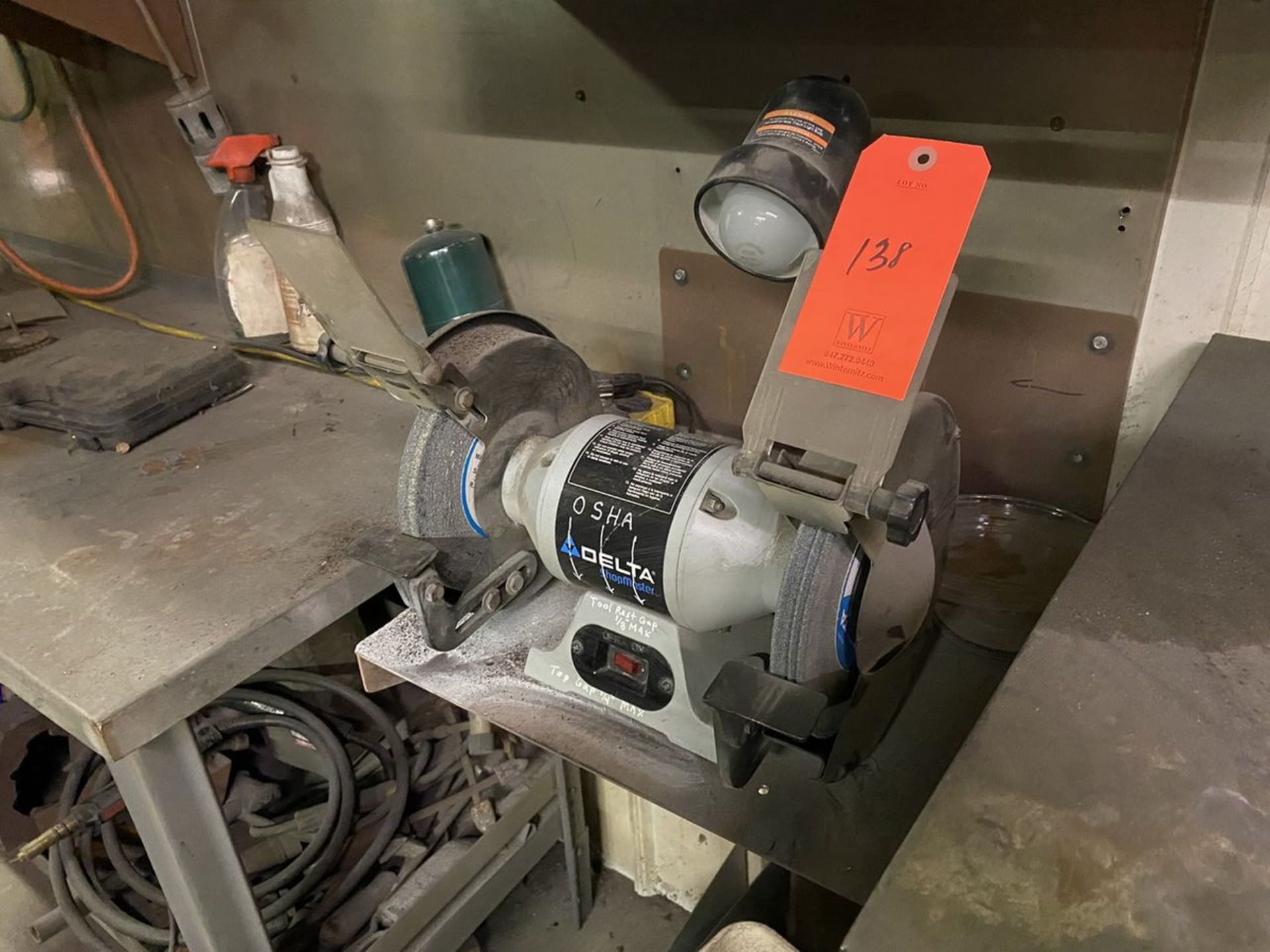 Delta Shopmaster 8 in. Model GR350 Double End Bench Grinder, S/N: 2008-26-XL002586; with 5/8 in. - Image 3 of 3