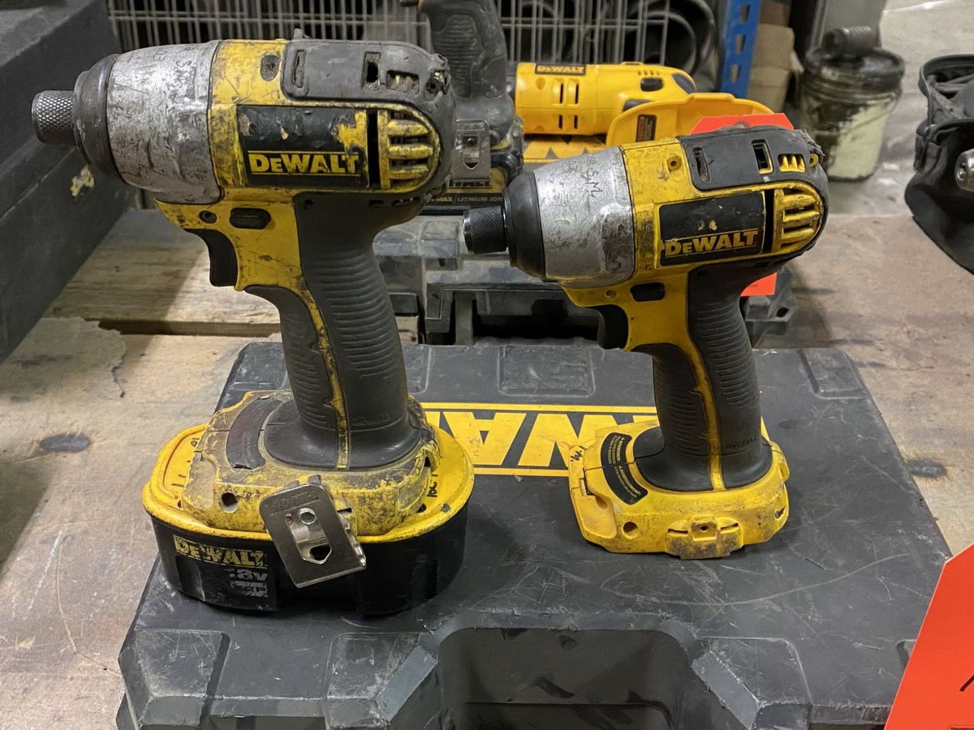 Lot - (2) DeWalt 1/4 in. Model DC825 Cordless Impact Drivers; with Carrying Case - Image 2 of 2