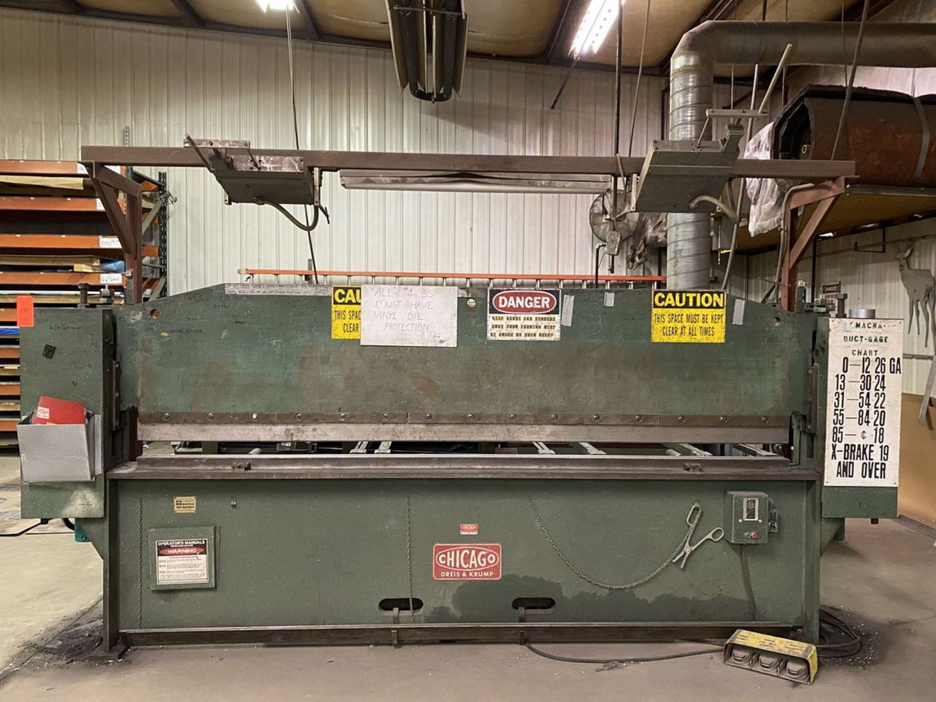 Chicago Dreis & Krump 26-Ton x 10 ft. (approx.) Model SBA-104 Hydraulic Speedi Bender Press Brake, - Image 2 of 12