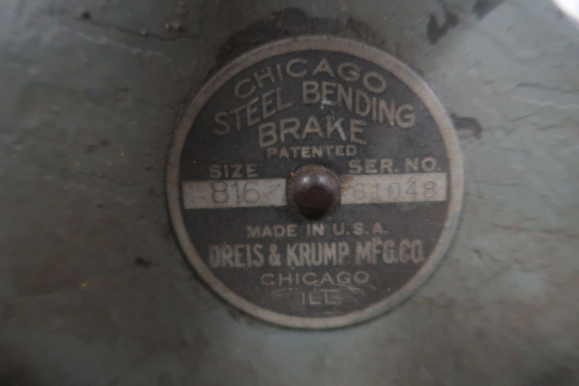 Chicago Dreis & Krump 8 ft. Size 816 Apron Brake, S/N: 61048 - Image 4 of 4