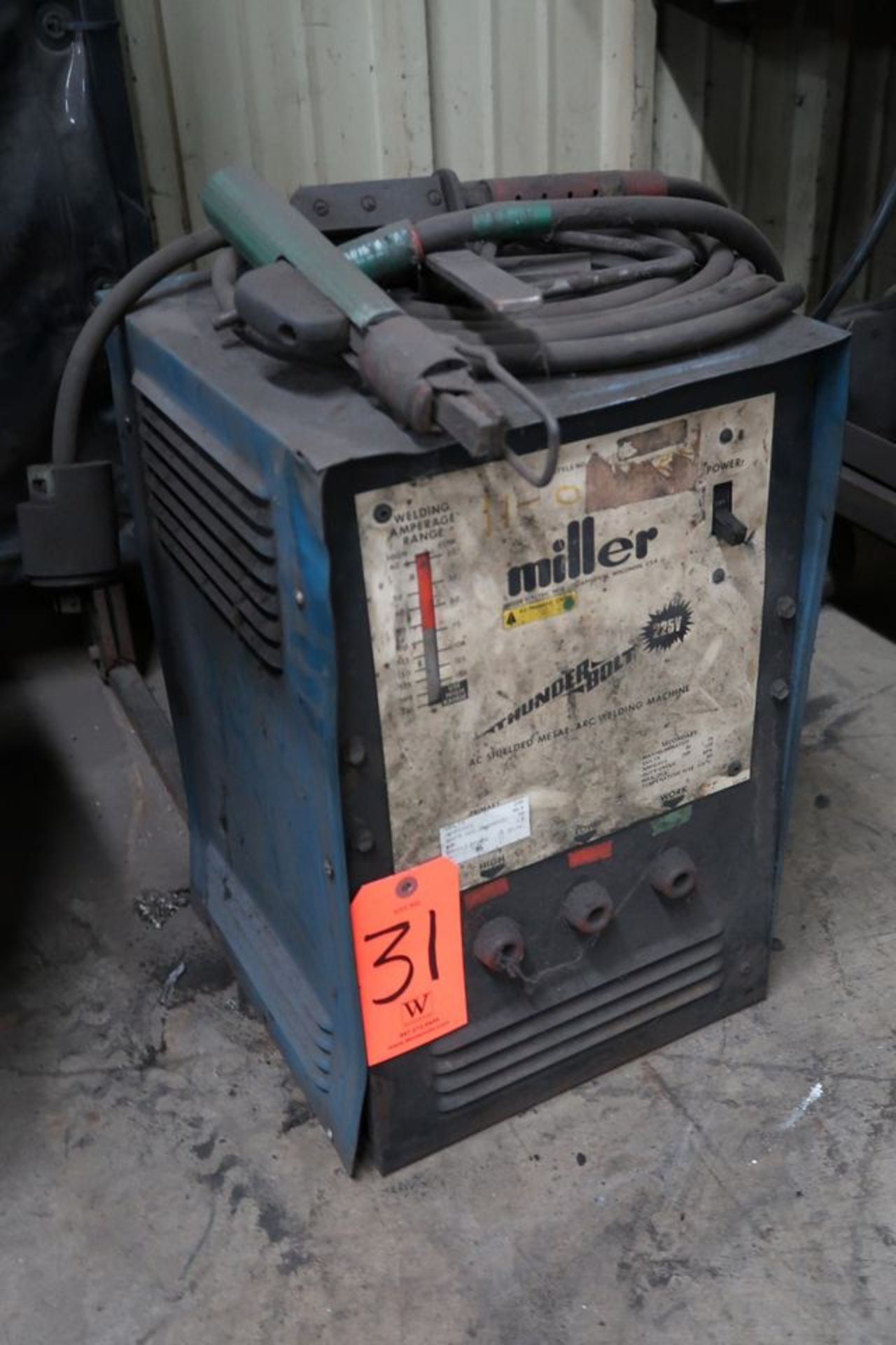 Miller Thunderbolt AC Shielded Metal Arc Welding Machine; Output: 200/225A, 30/25V, 20% Duty