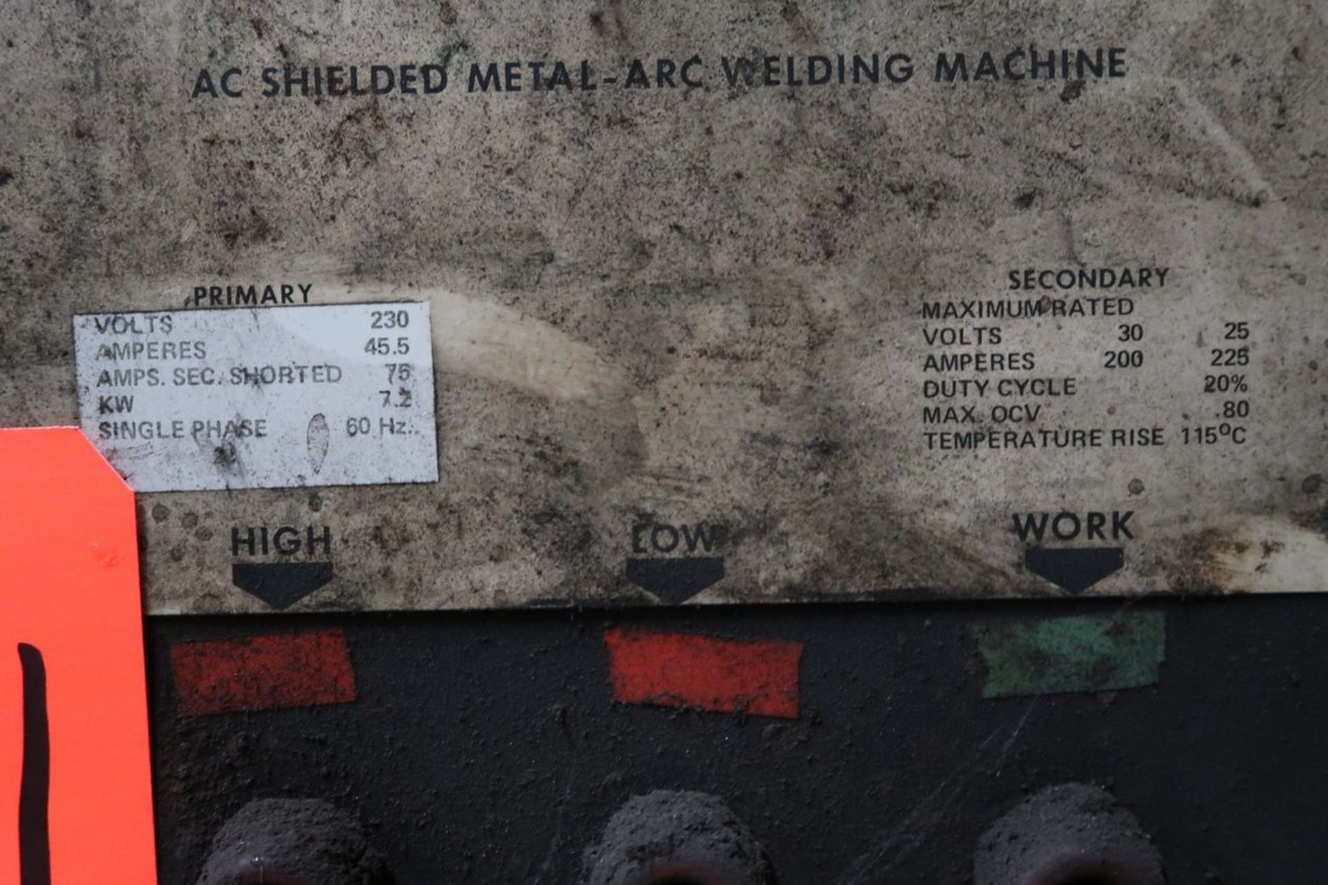 Miller Thunderbolt AC Shielded Metal Arc Welding Machine; Output: 200/225A, 30/25V, 20% Duty - Image 3 of 3