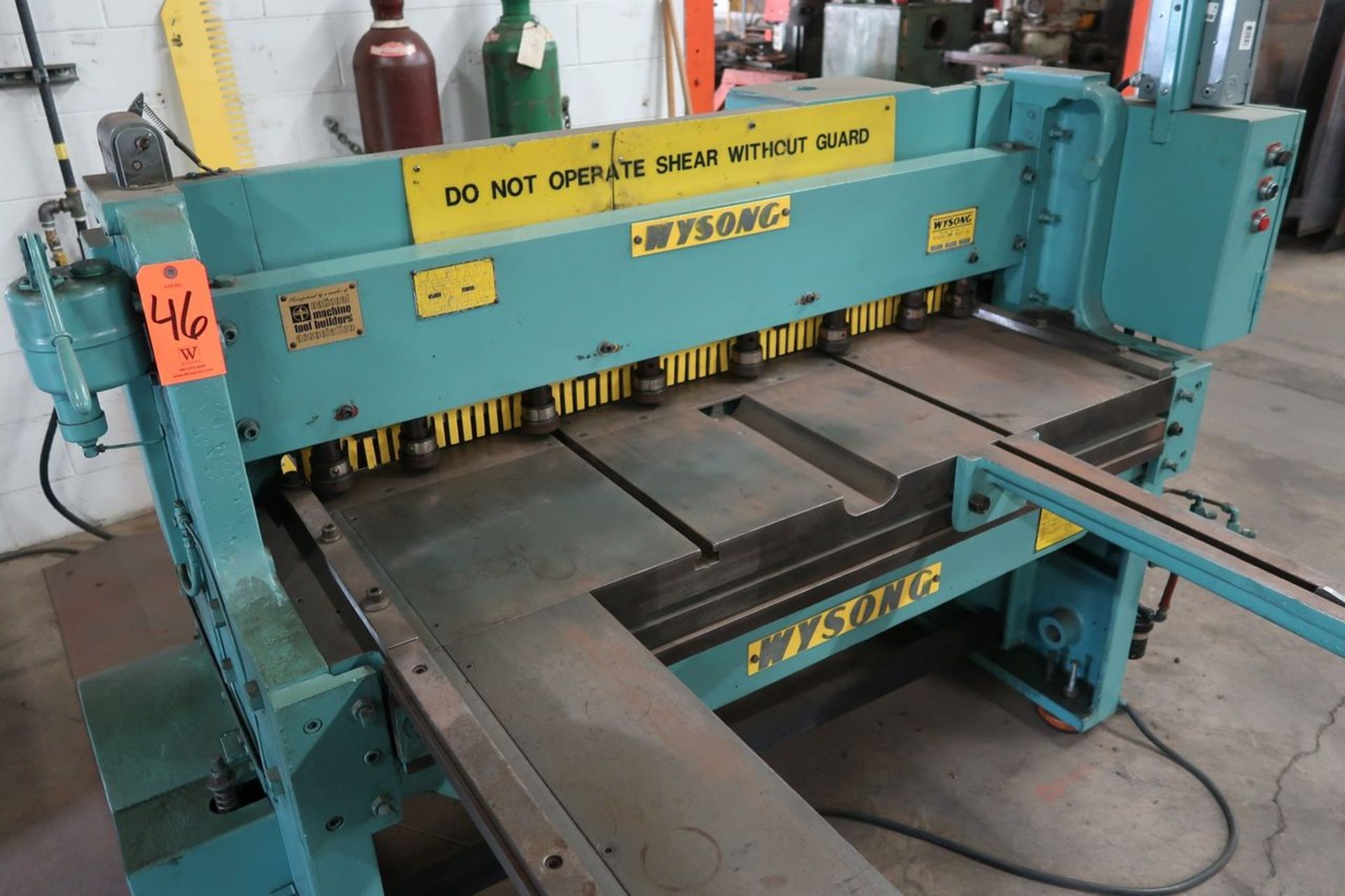 Wysong 52 in. x 12 ga. Model 1252 Power Shear, S/N: P13-1116; with Back Gauge, 40 in. Squaring - Image 3 of 7