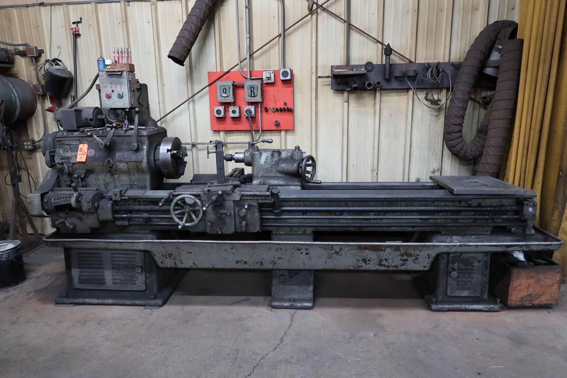 LeBlond Engine Lathe, S/N: 7955 (Retrofitted as a Welding Lathe); with 12 in. 3-Jaw Chuck,