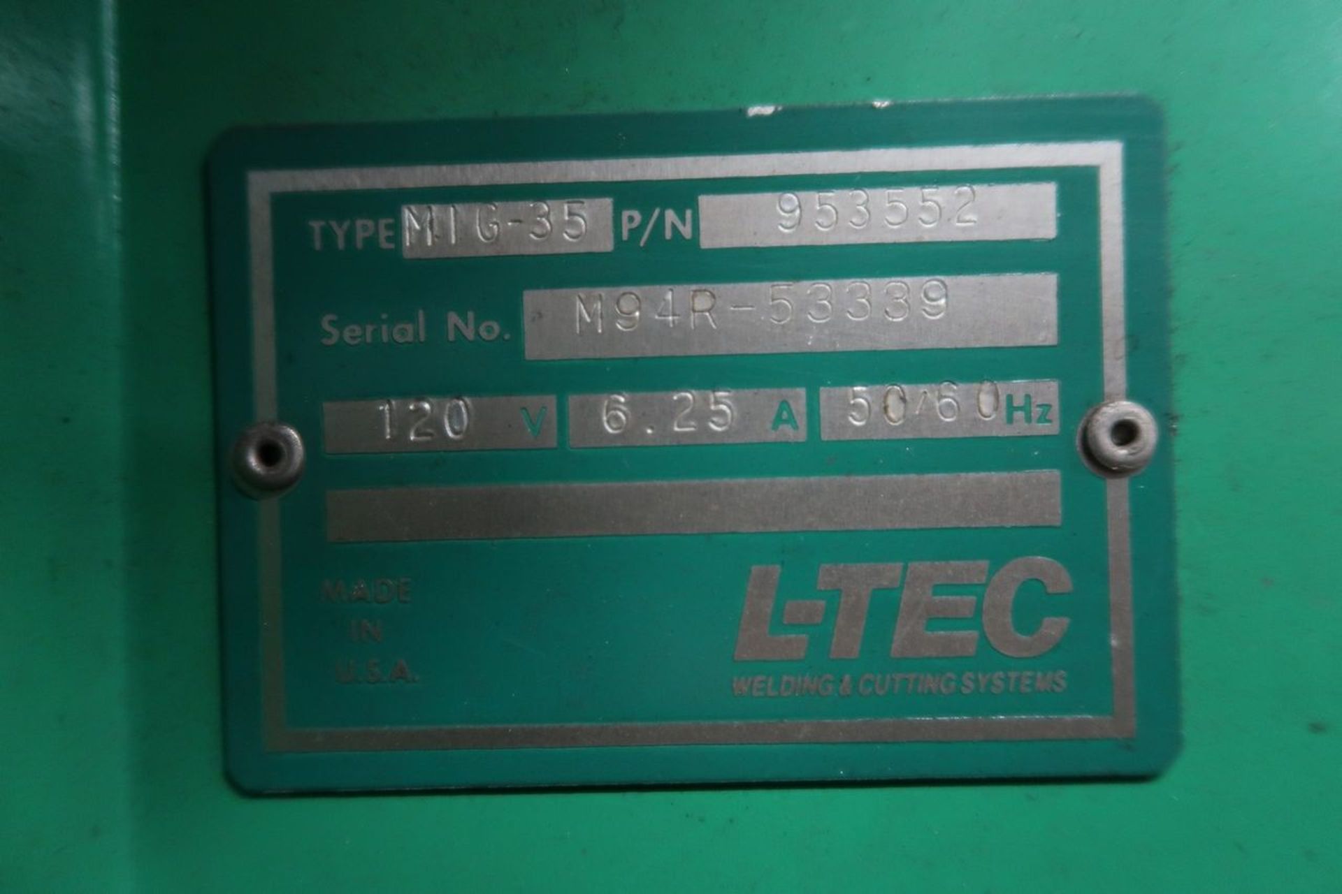 Linde Type SVI-203 Welding Power Supply; with L-Tec Type Mig-35 Wire Feeder S/N: M94R-53339 - Image 6 of 6