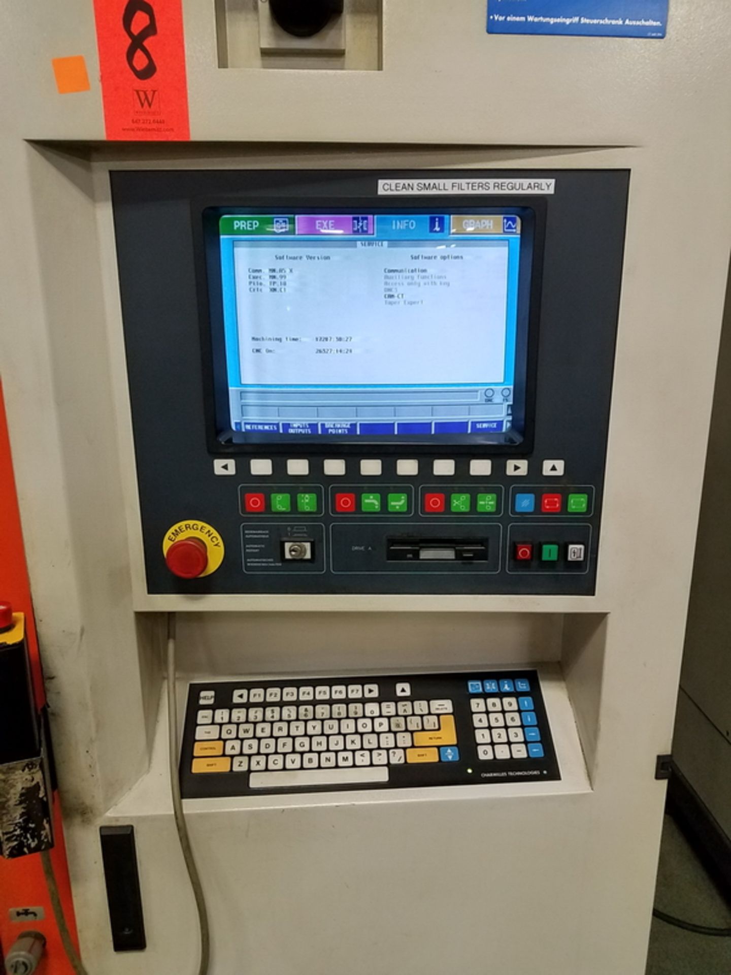 Charmilles Technologies Robofil 290 CNC Wire EDM, S/N: 6.2373/335023 (1996); 380-Volt, 60-Hz, 3- - Image 5 of 9