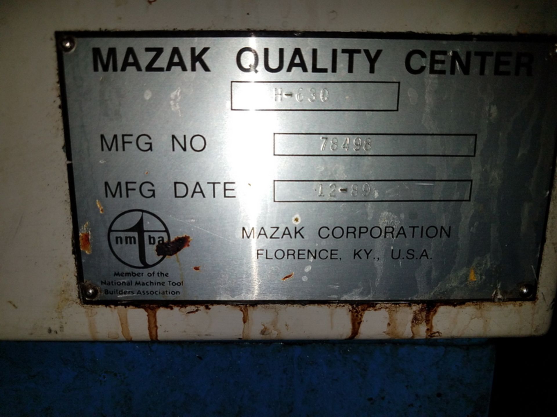 Mazak 3-Axis Model H-630 CNC Horizontal Machining Center, S/N: 78498 (1989); with 40-Position - Image 12 of 13