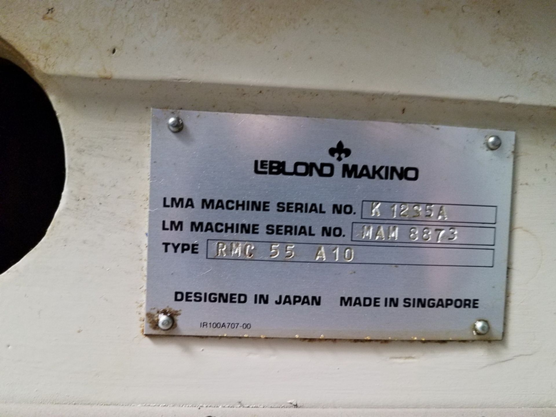 LeBlond Makino RMC 55 A10 CNC Vertical Machining Center, S/N: MAM8873; with 10-Position Automatic - Image 7 of 7