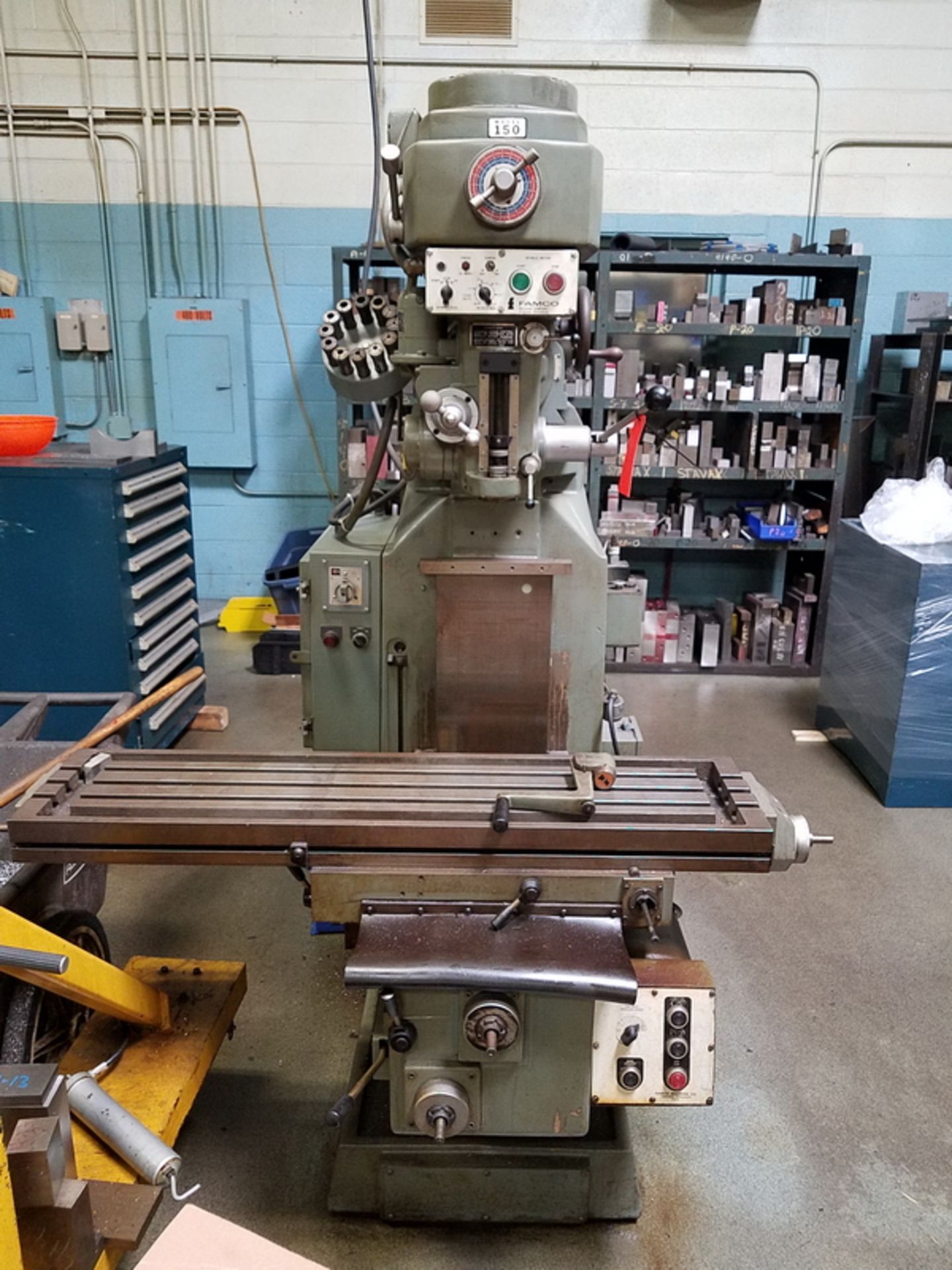 Famco 3-HP Model 150 Vertical Milling Machine, S/N: M-271450; with Rapid Feed, R-8 Spindle, 4.5