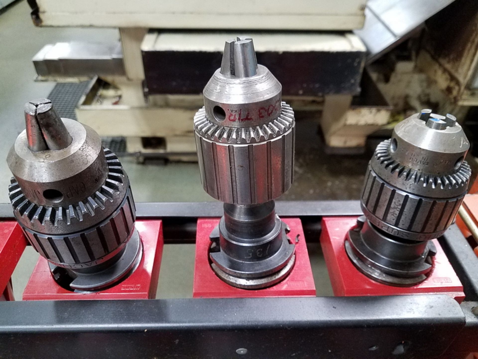 Lot - (5) Assorted CV40 Toolholders; Includes (4) with Drill Chucks (Toolholders Only, No Cart or - Image 2 of 4