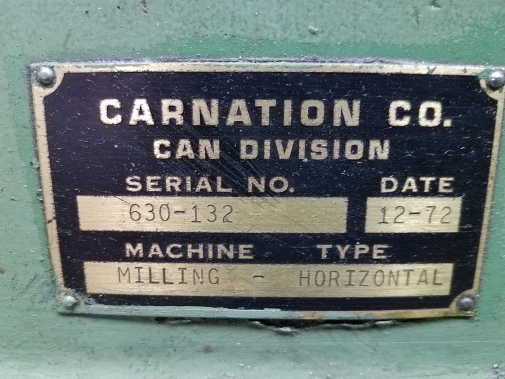 Kearney & Trecker Milwaukee Model 205 SA Horizontal Milling Machine, S/N: 630-132; with 12 in. x - Image 5 of 5