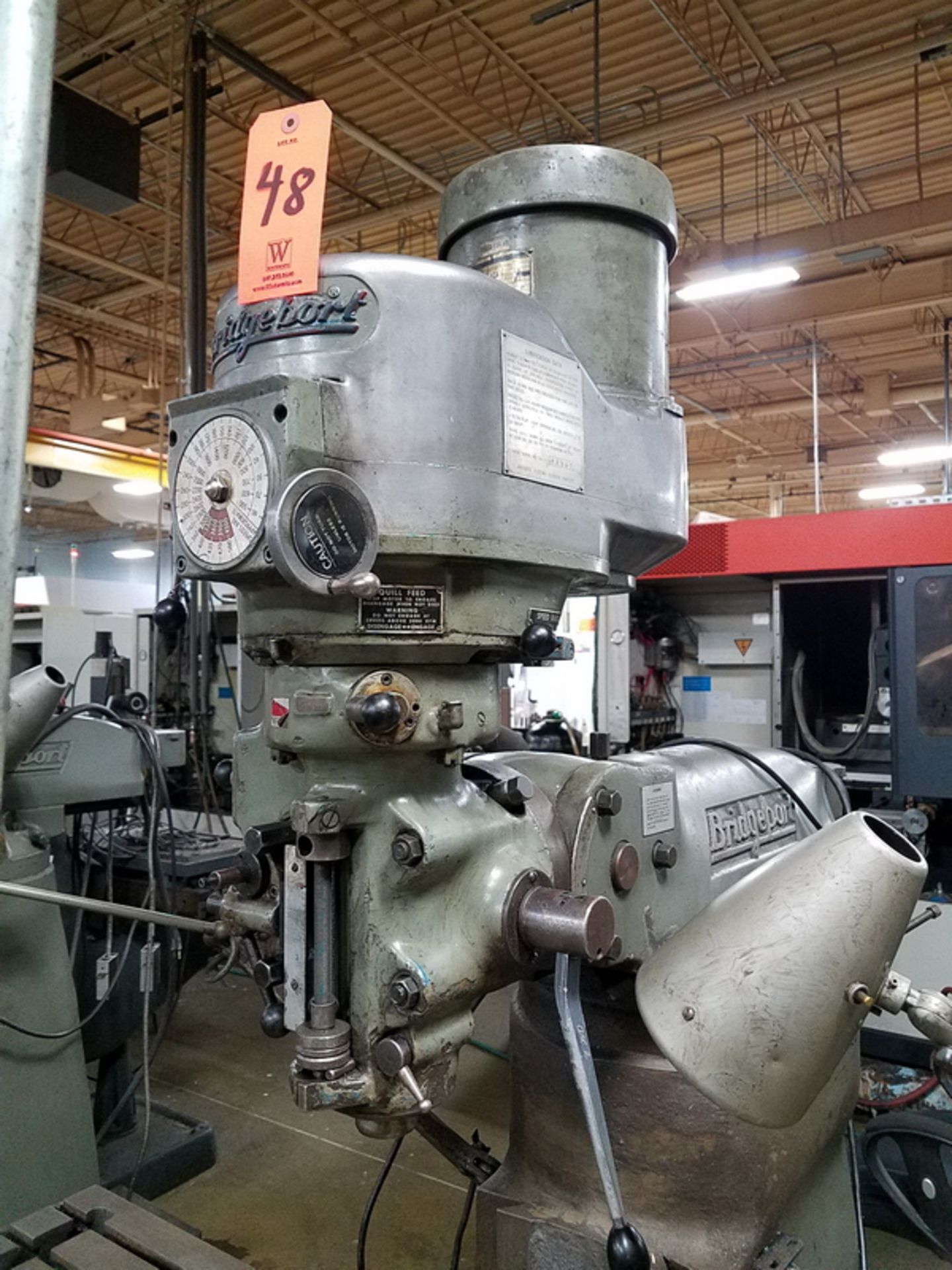 Bridgeport 1-1/2 HP Vertical Milling Machine, S/N: 167856; with R8 Spindle, 5 in. Quill - Image 4 of 5
