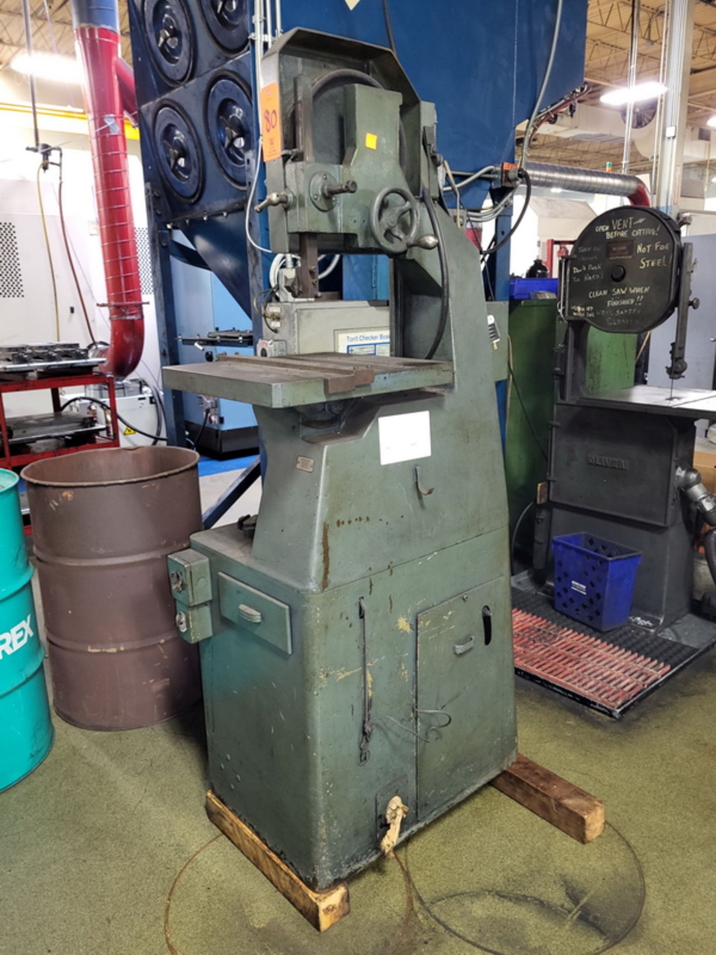 DoAll 12 in. Model J Vertical Band Saw, S/N: 2938704; with 19 in. x 17-1/2 in. Table, 50-450 FPM, - Image 3 of 3