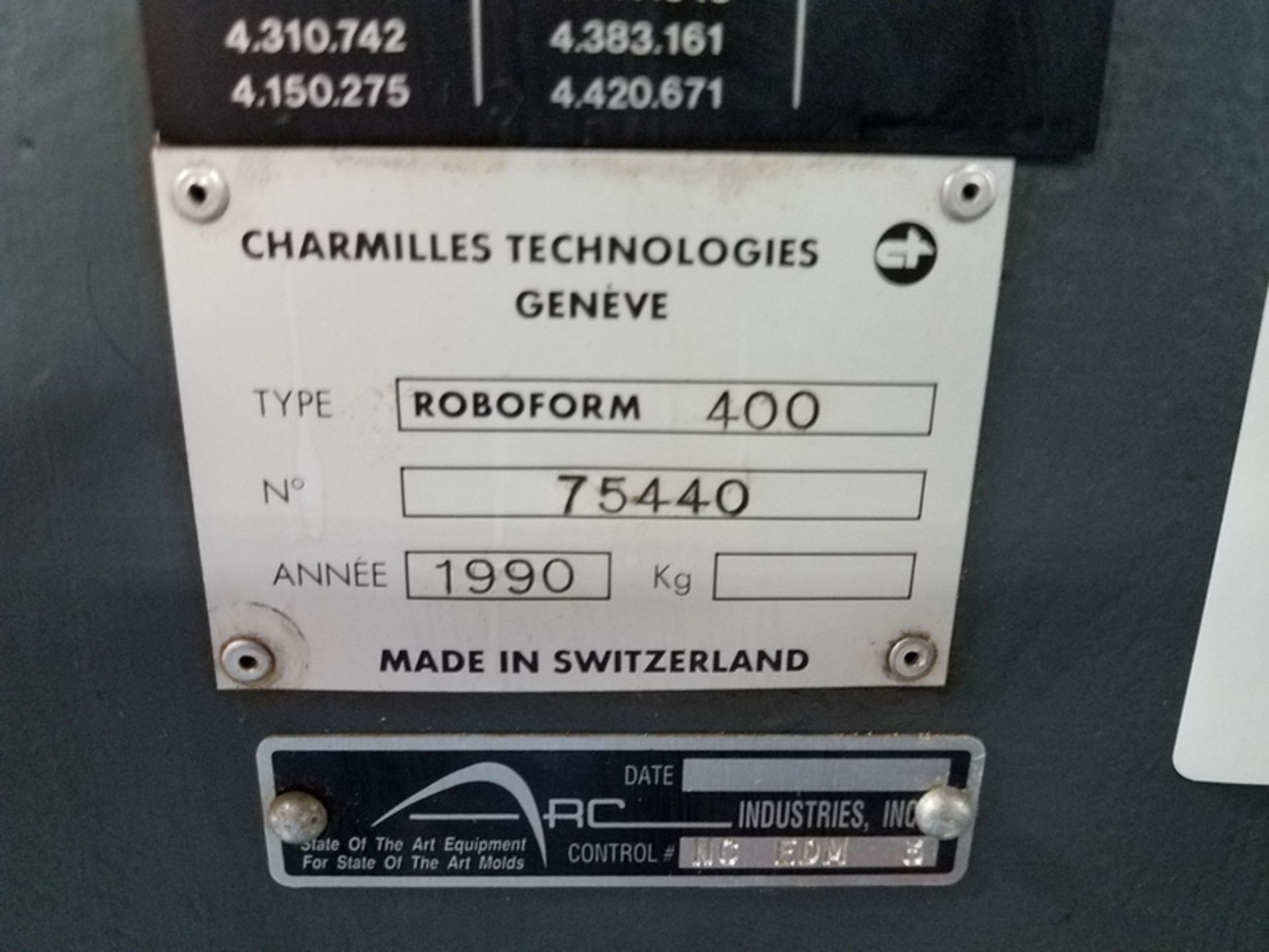 Charmilles Technologies Roboform 400 CNC Electrode EDM, S/N: 75440 (1990); with 31-1/2 in. x 22 - Image 8 of 8