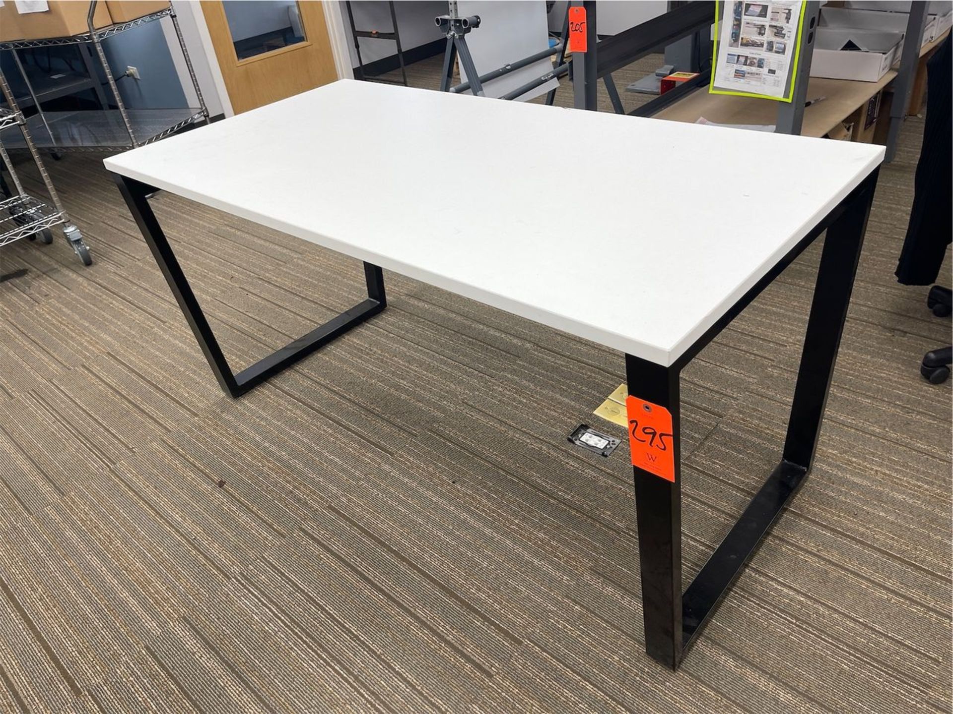 5 ft. White Top Desk; with Black Legs