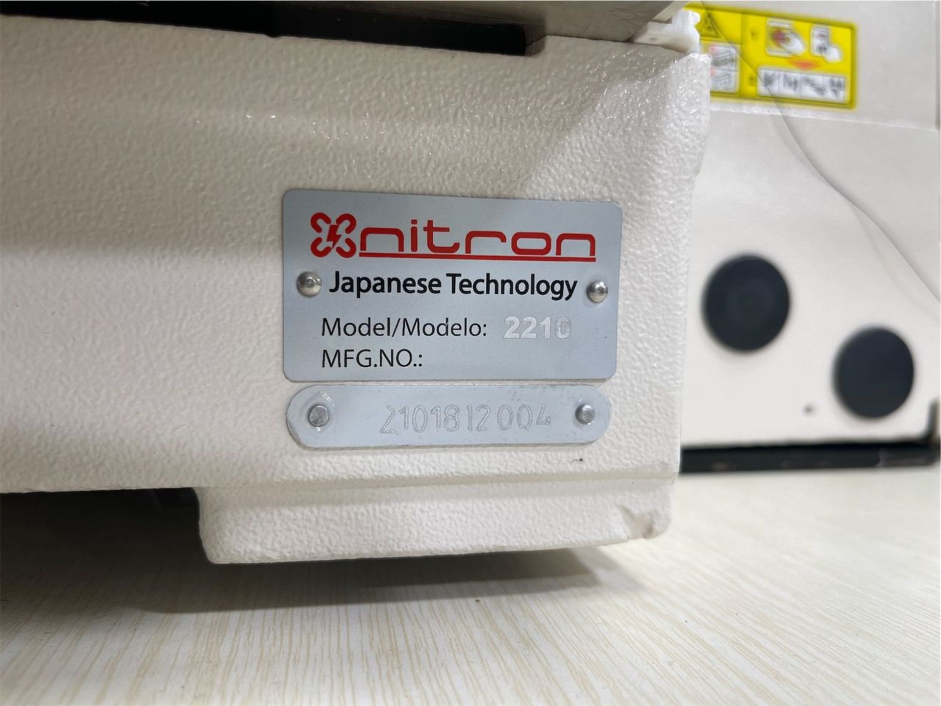 Nitron Model 2210 Single Needle Label Sewer, S/N: 2101812004; with PI-520-1.5M Touch Panel, Nitron - Image 11 of 11