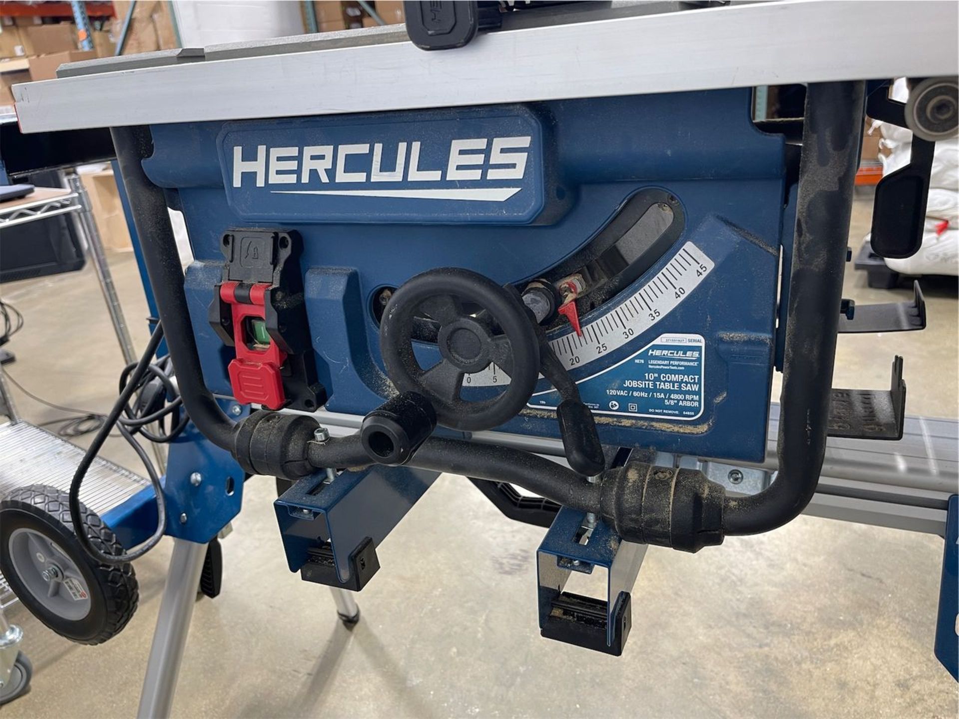 Hercules 10 in. Compact Jobsite Table Saw, 5/8 in. Arbor, on Hercules Mobile Folding Stand - Image 4 of 7
