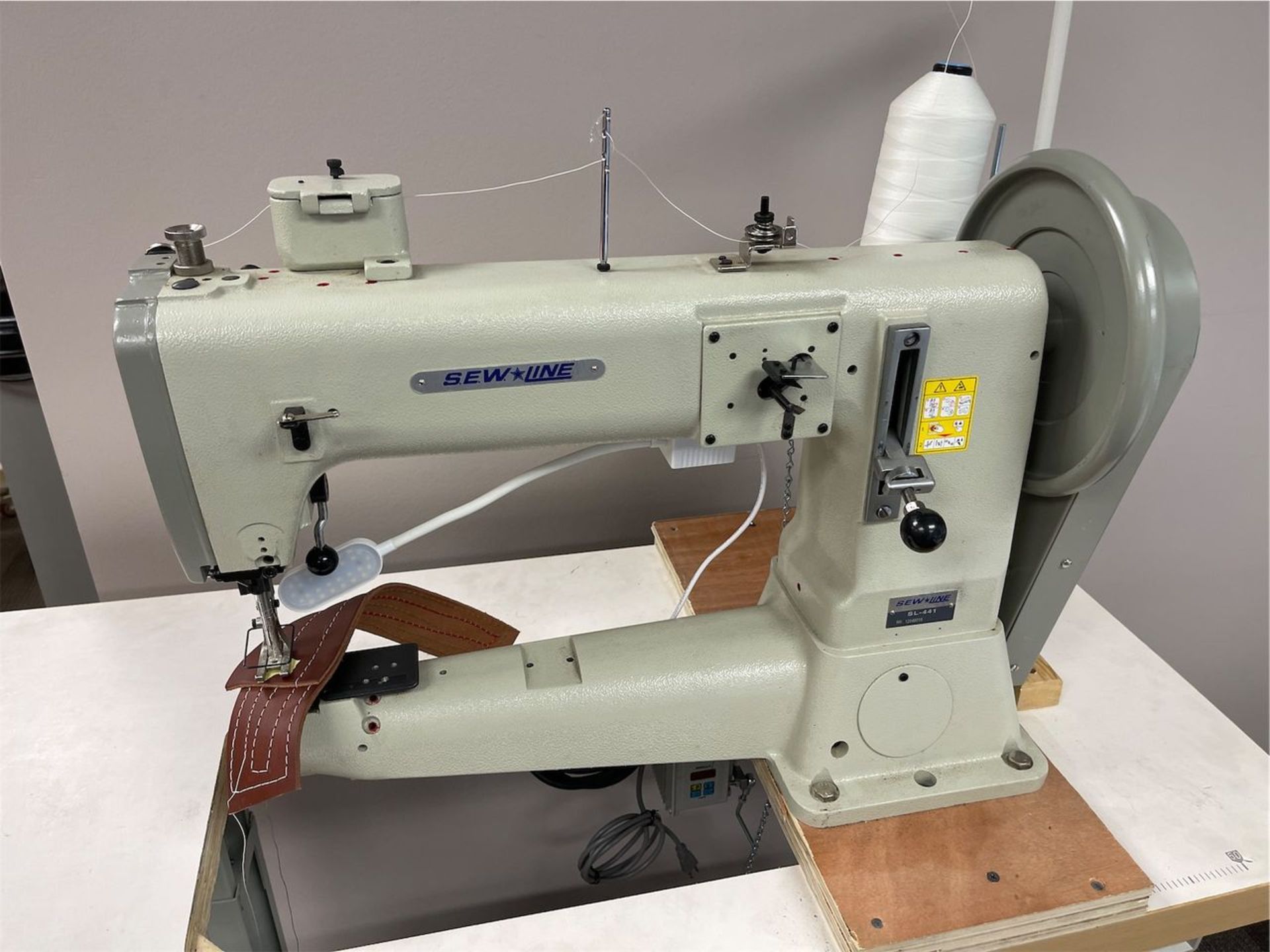 Sew Line Model SL-441 Single Needle Extra Heavy Duty Cylinder Bed Walking Foot Sewing Machine, S/ - Image 2 of 9