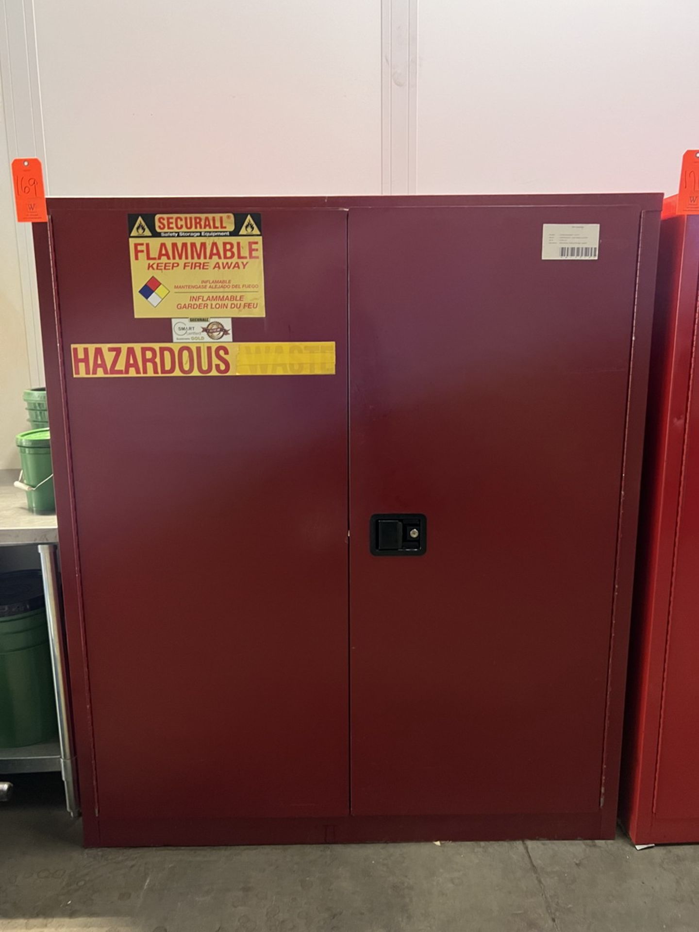 A & A Sheet Metal Securall 120 gal. Cap. Model W1080 2-Door Flammable Liquid Safety Storage Cabinet;