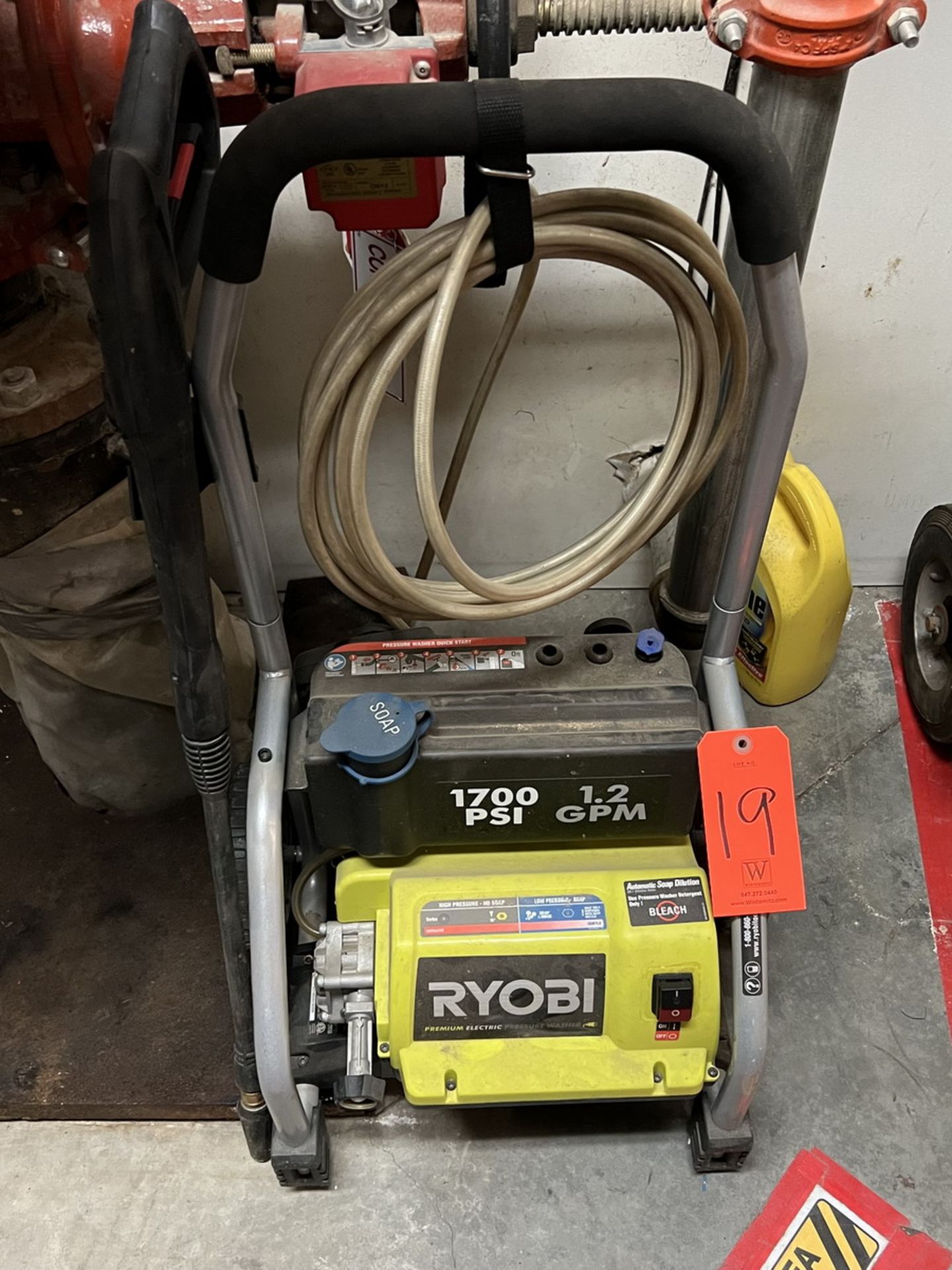 Ryobi Model RY-14122 Premium Electric Pressure Washer, S/N: EU18503N180088; 1,700-PSI/11.72-Mpa, 1.