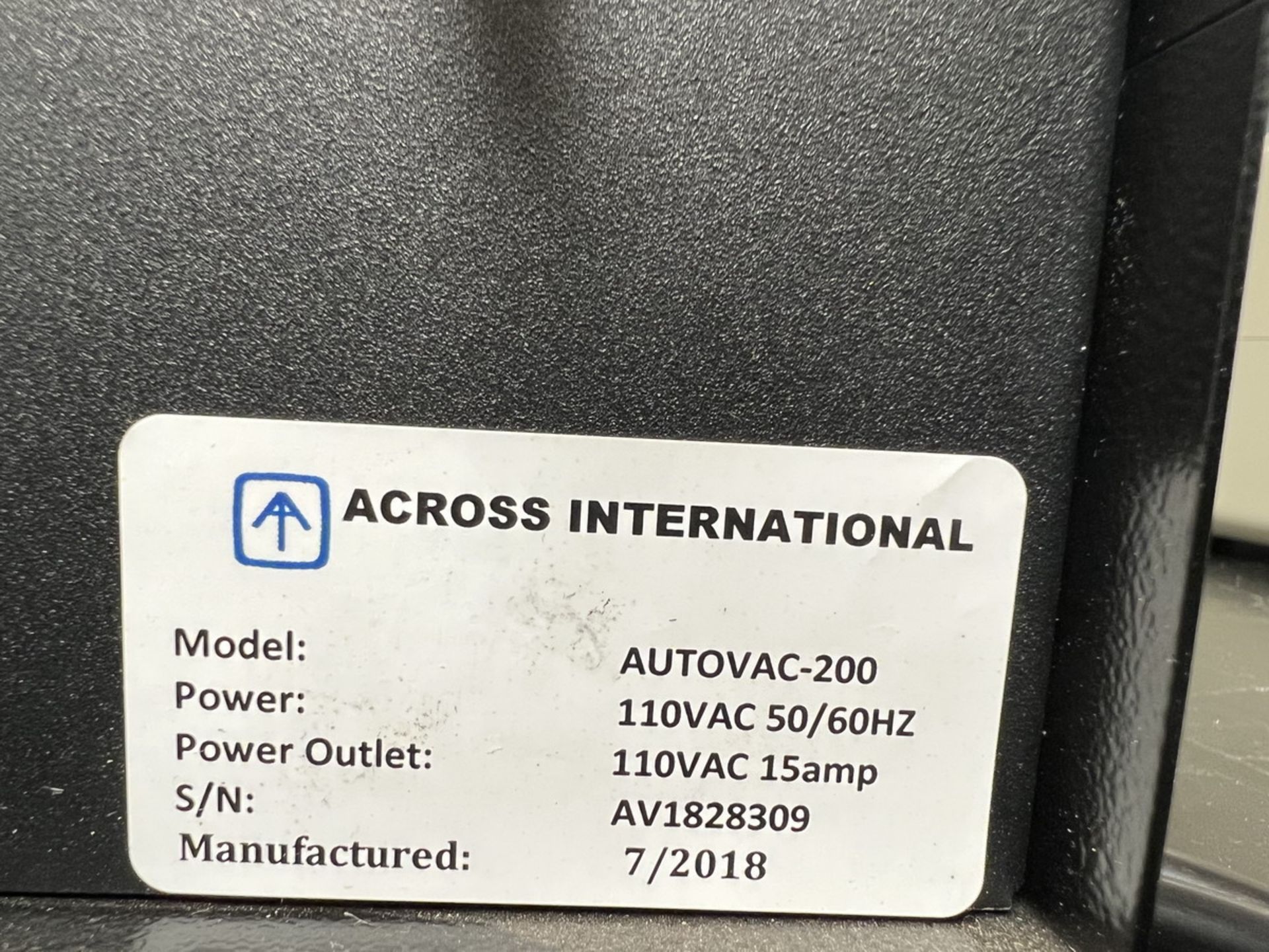 Across International Autovac-200 Digital Vacuum Gauge Pressure Valve Controller, S/N: AV1828309 ( - Image 5 of 5