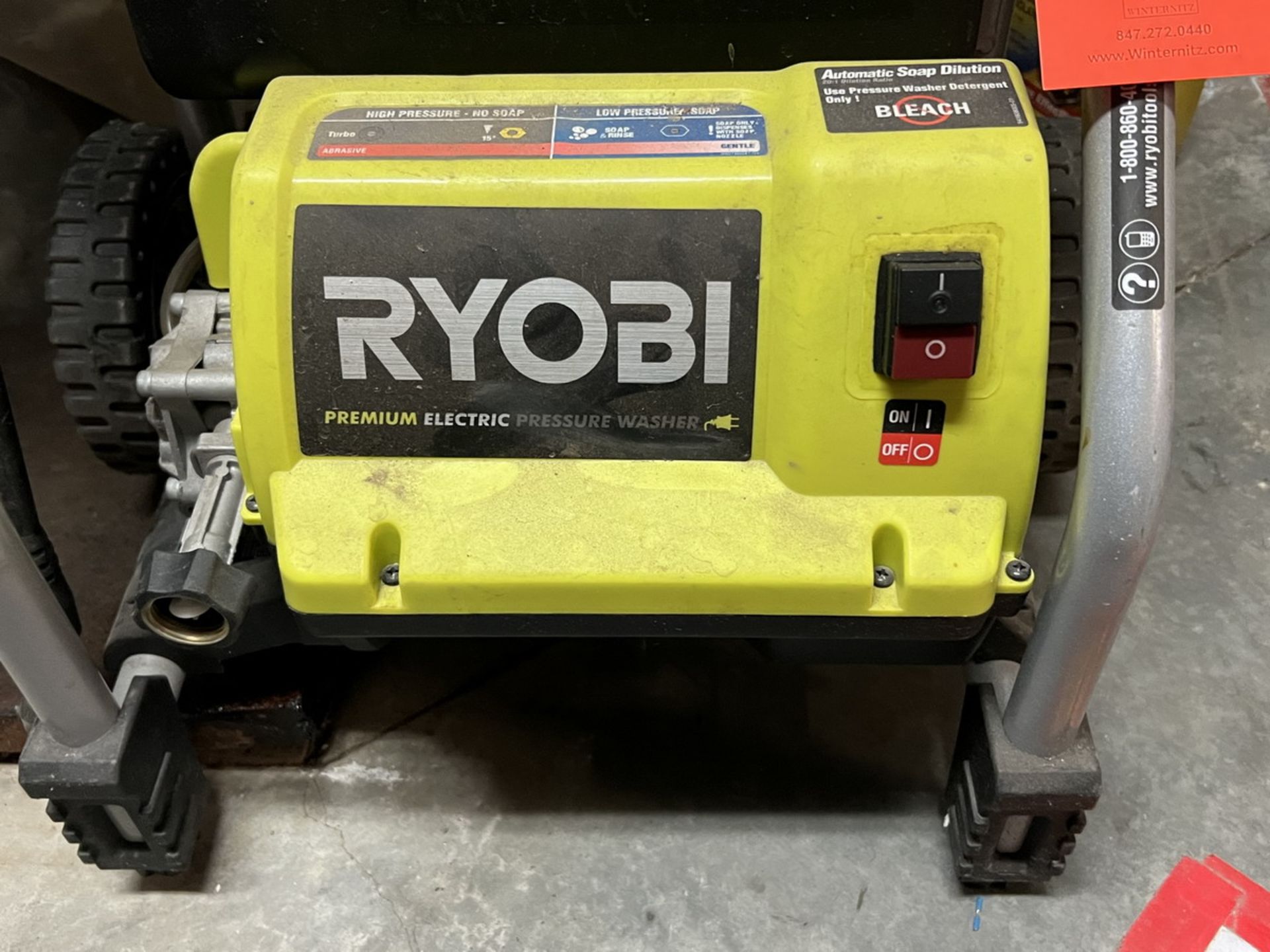 Ryobi Model RY-14122 Premium Electric Pressure Washer, S/N: EU18503N180088; 1,700-PSI/11.72-Mpa, 1. - Image 4 of 5