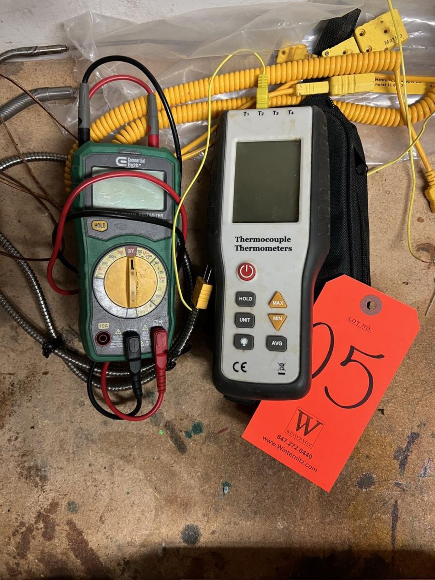 Lot - (1) Commercial Electric Model MS8301A Digital Multimeter; 200mA, 600-Cat, and (1) 9V