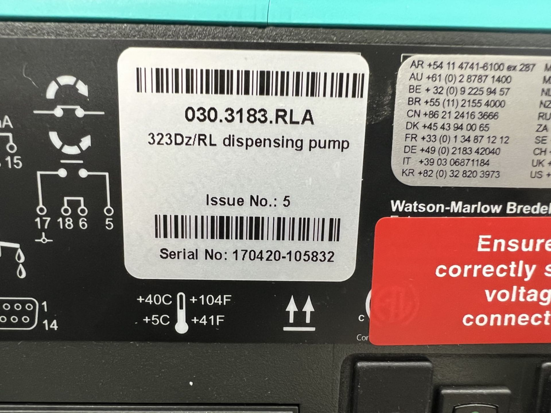 Watson Marlow Model 323Dz Dispensing Pump, S/N: 170420-105832; 400-RPM Max. - Image 5 of 5