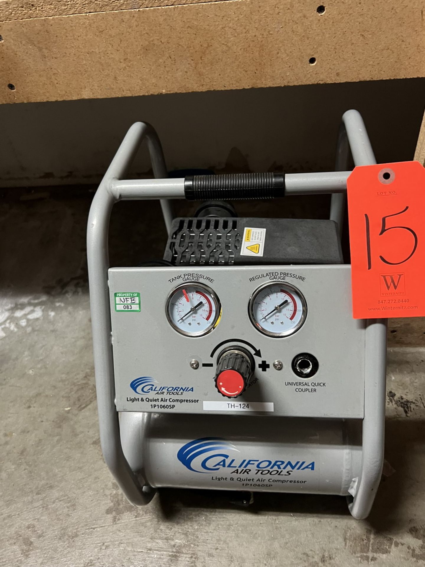 California Air Tool Model 1P1060SP Light and Quiet Air Compressor, S/N: 5002496; 120-PSI Max. W.