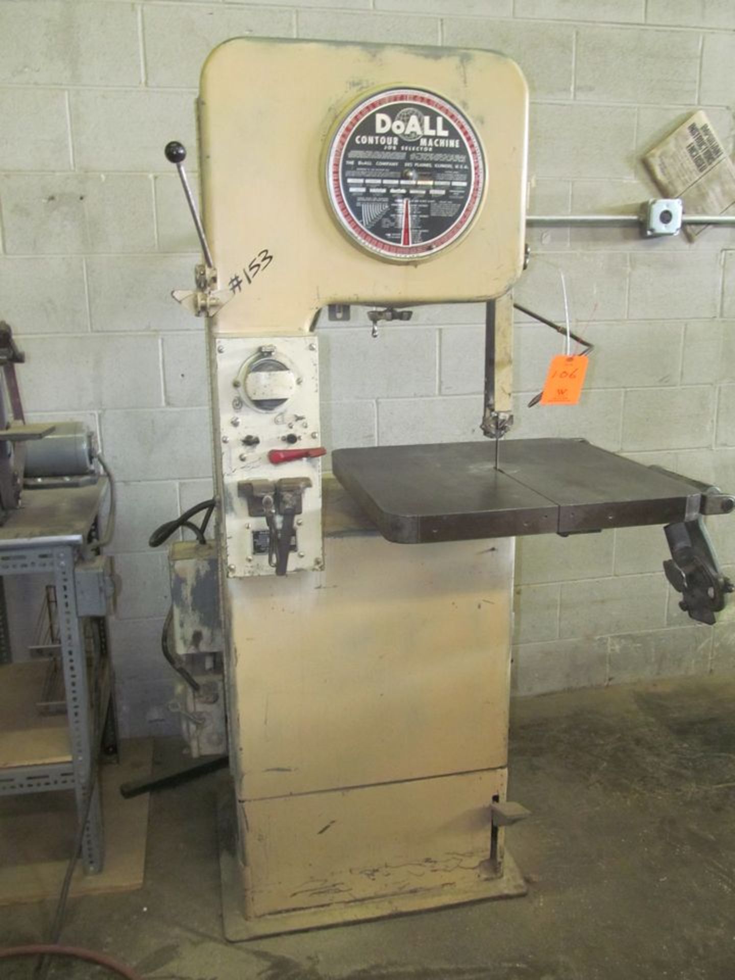 DoAll 16 in. Model 16-S.F.P. Job Selector Contour Vertical Band Saw, S/N: 79-561262; with 24 in. x - Image 3 of 7