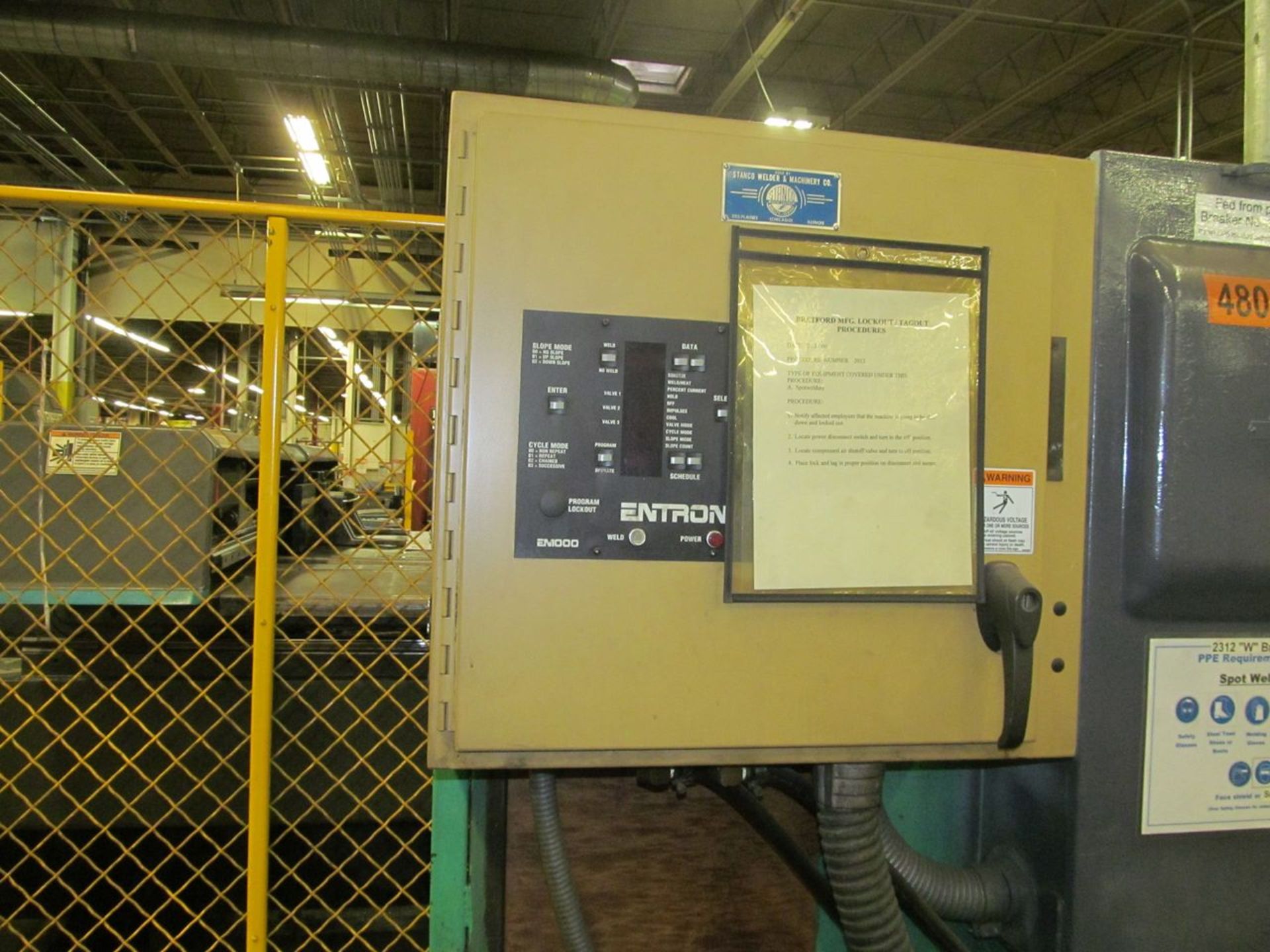 Banner 100-KVA Model 1PSR100 Spot Welder, S/N: 2000; with 12 in. Throat, Entron EN1000 Controls, - Image 7 of 7