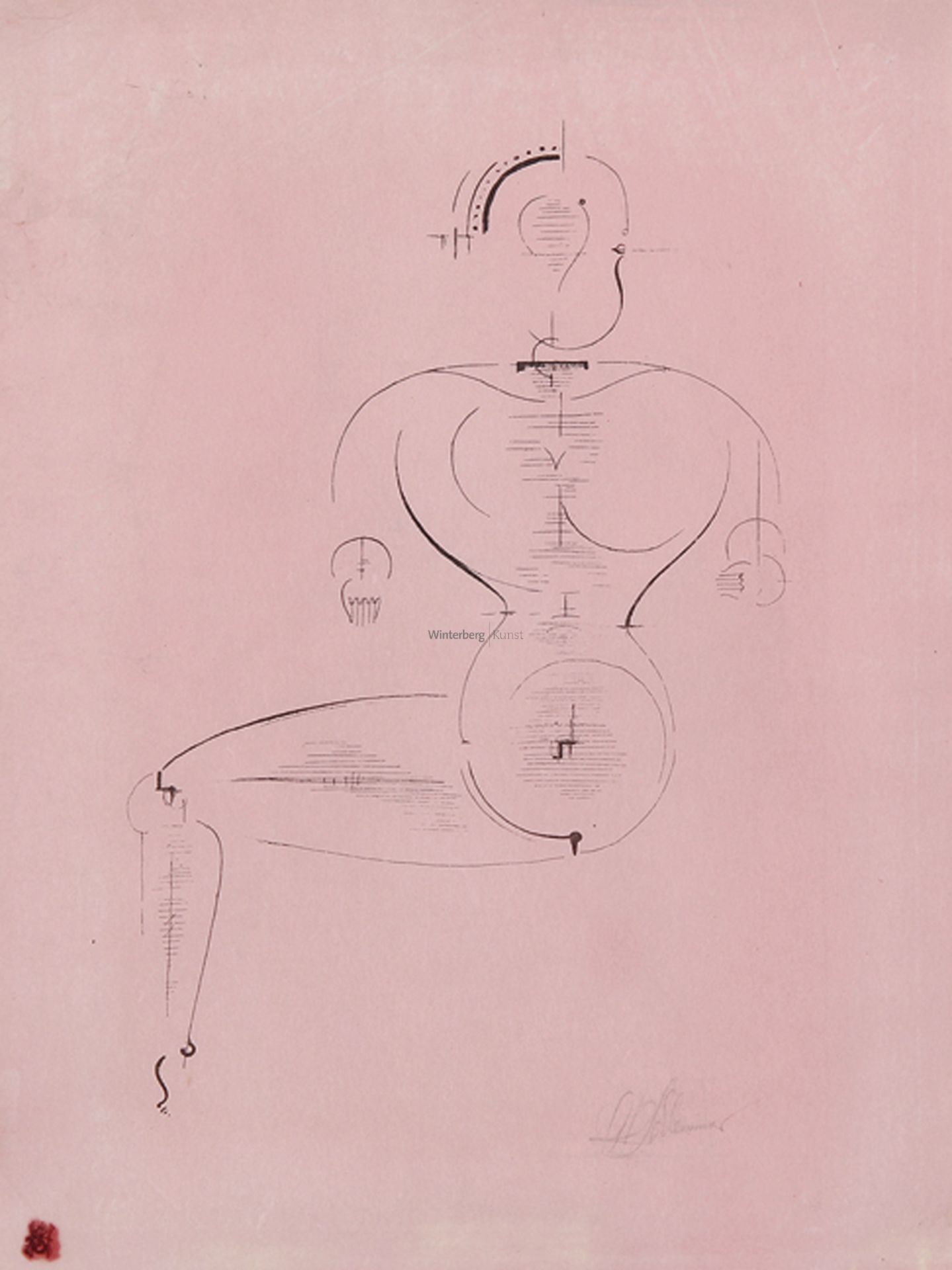 OSKAR SCHLEMMER: Figur von der Seite (Figur H2; Sitzende).