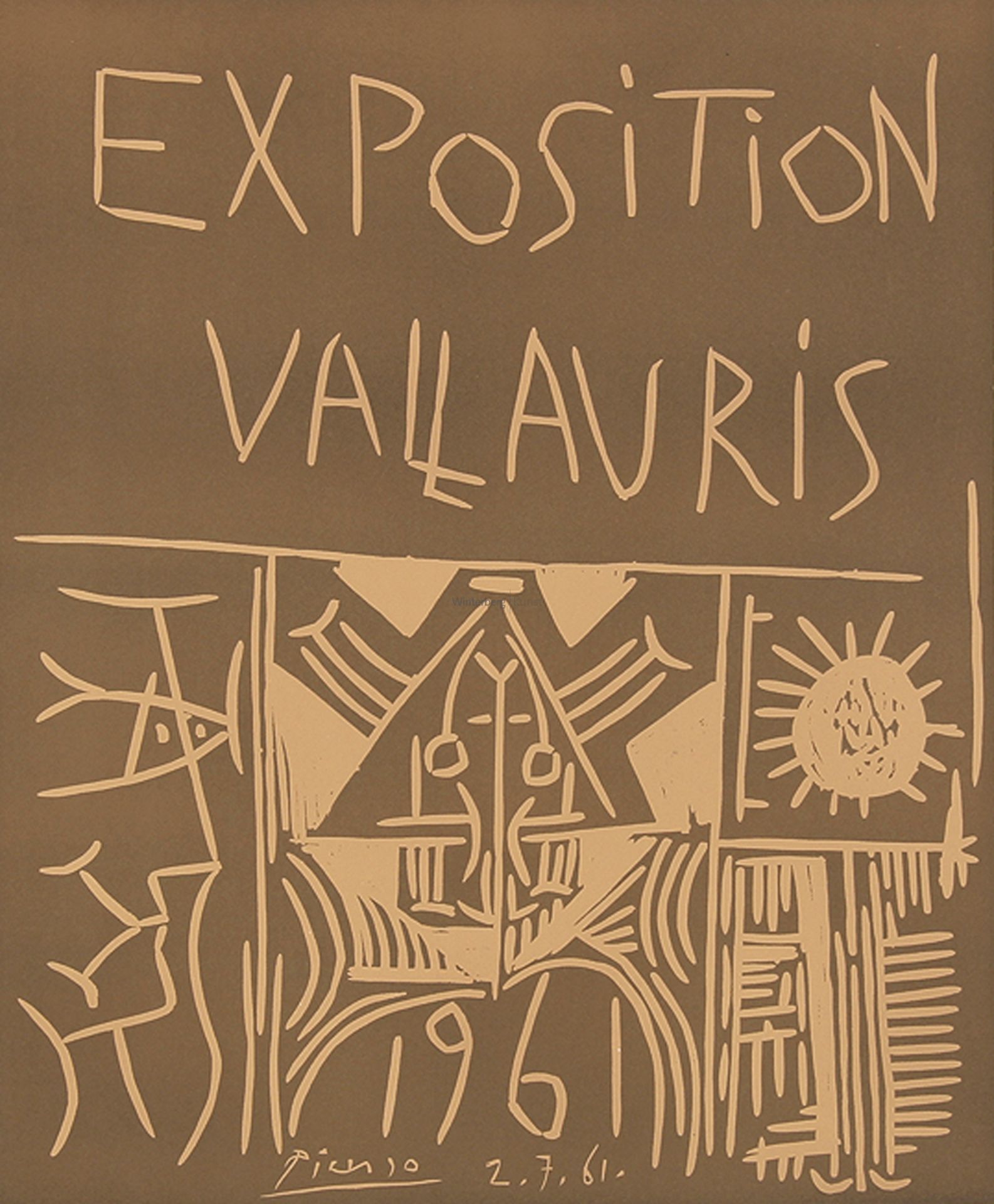 PABLO PICASSO: Affiche Exposition Vallauris 1959.