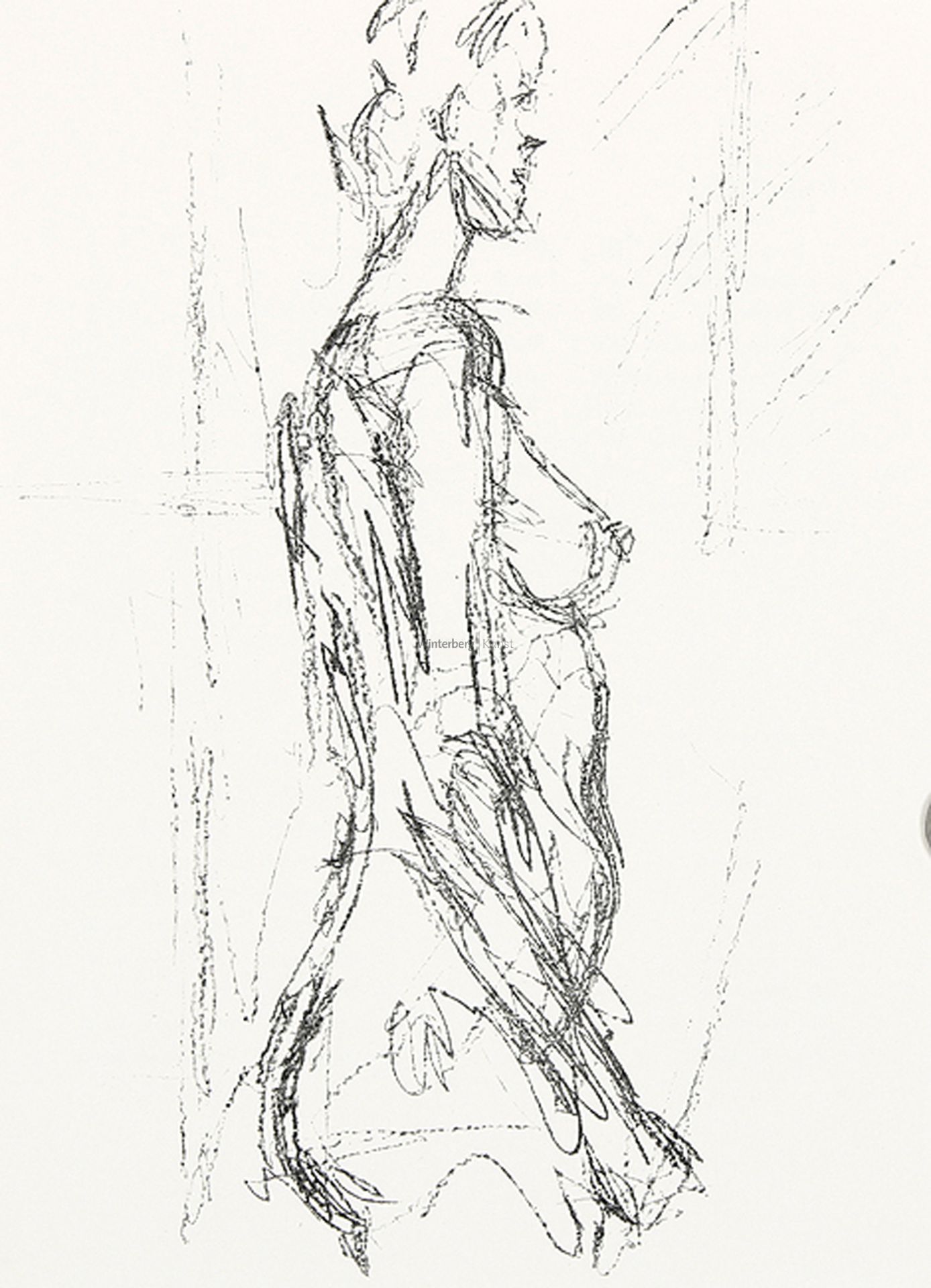 ALBERTO GIACOMETTI: Seated Figure - Nude in Profile.