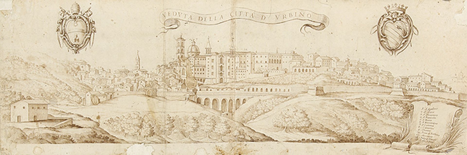 VEDUTEN - ITALIEN: Urbino. „Veduta della Citta d'Urbino“.