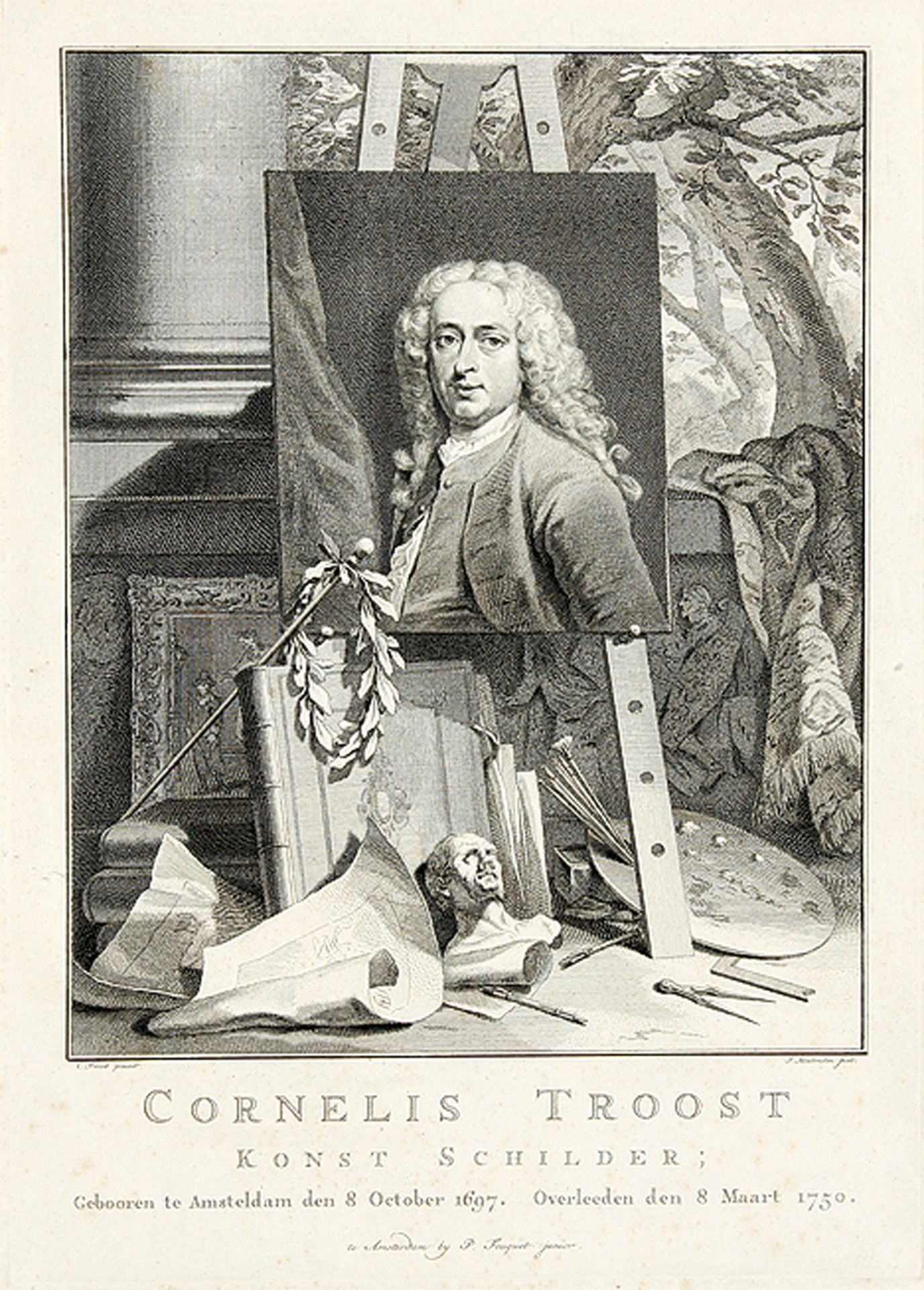 VARIA - PORTRÄTS: Cornelis Troost. „Cornelis Troost / Konst Schilder;...“. 