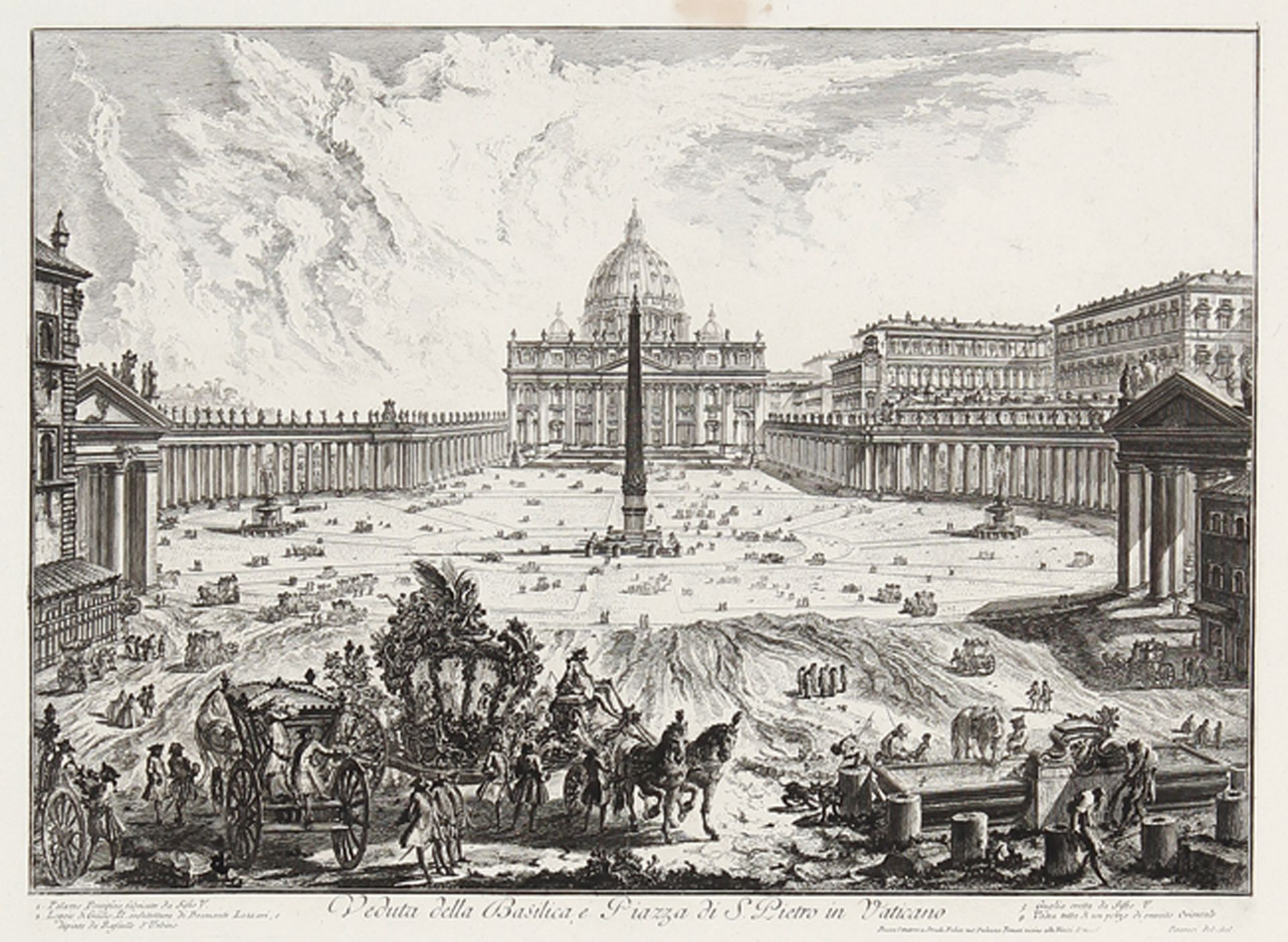GIOVANNI BATTISTA PIRANESI: Veduta della Basilica e Piazza di S. Pietro in Vaticano.