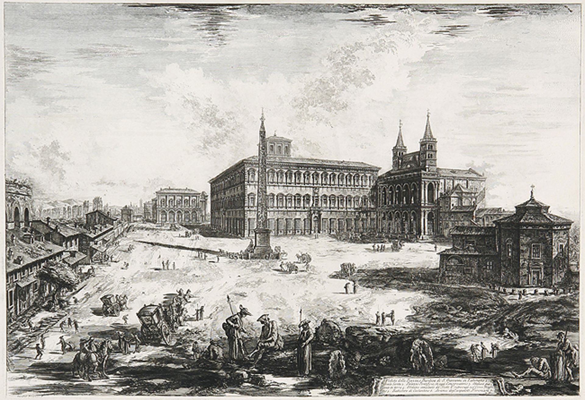 GIOVANNI BATTISTA PIRANESI: Veduta della Piazza e Basilica di S. Giovanni in Laterano.