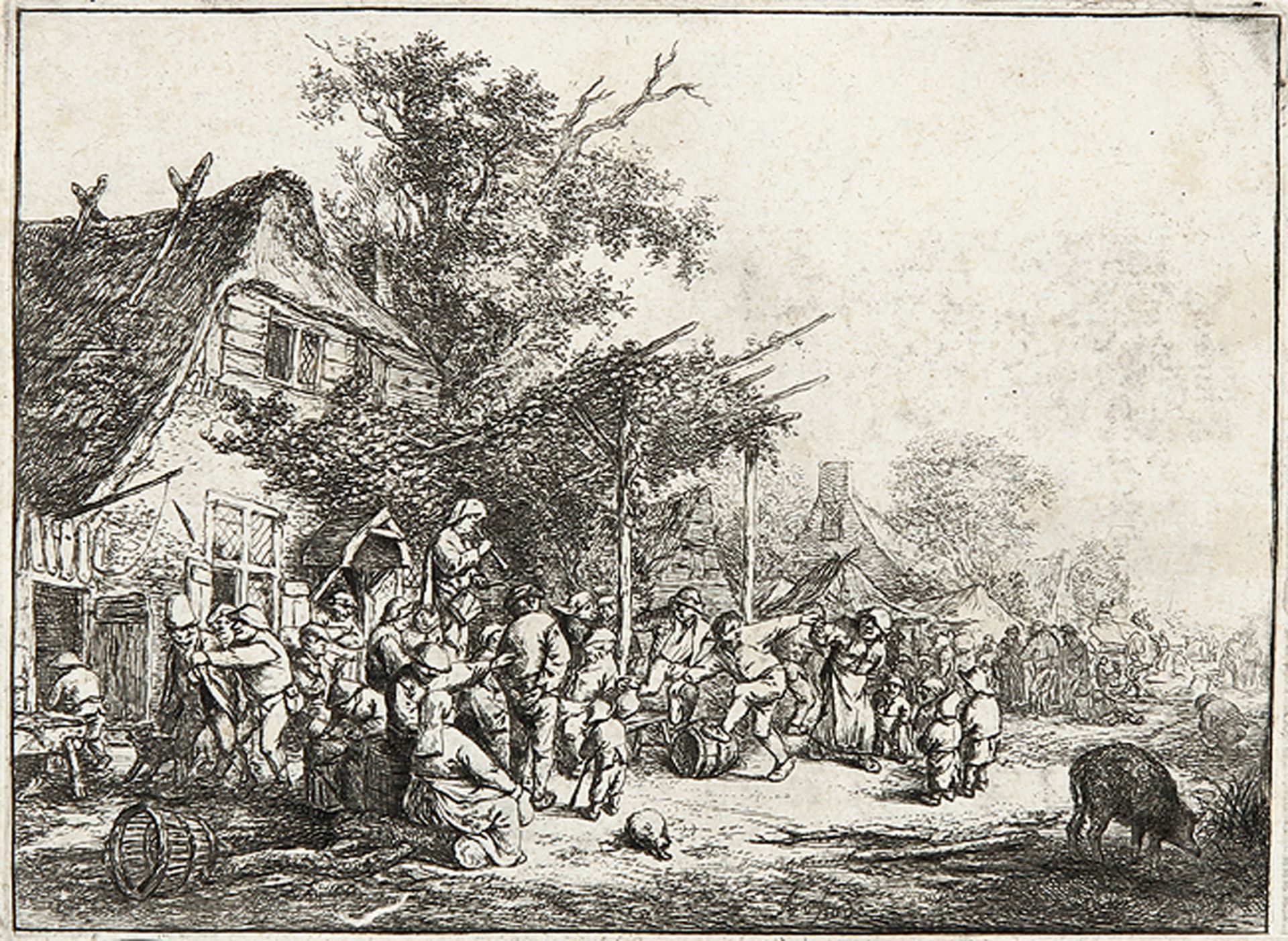 ADRIAEN VAN OSTADE: Fest unter der Laube.