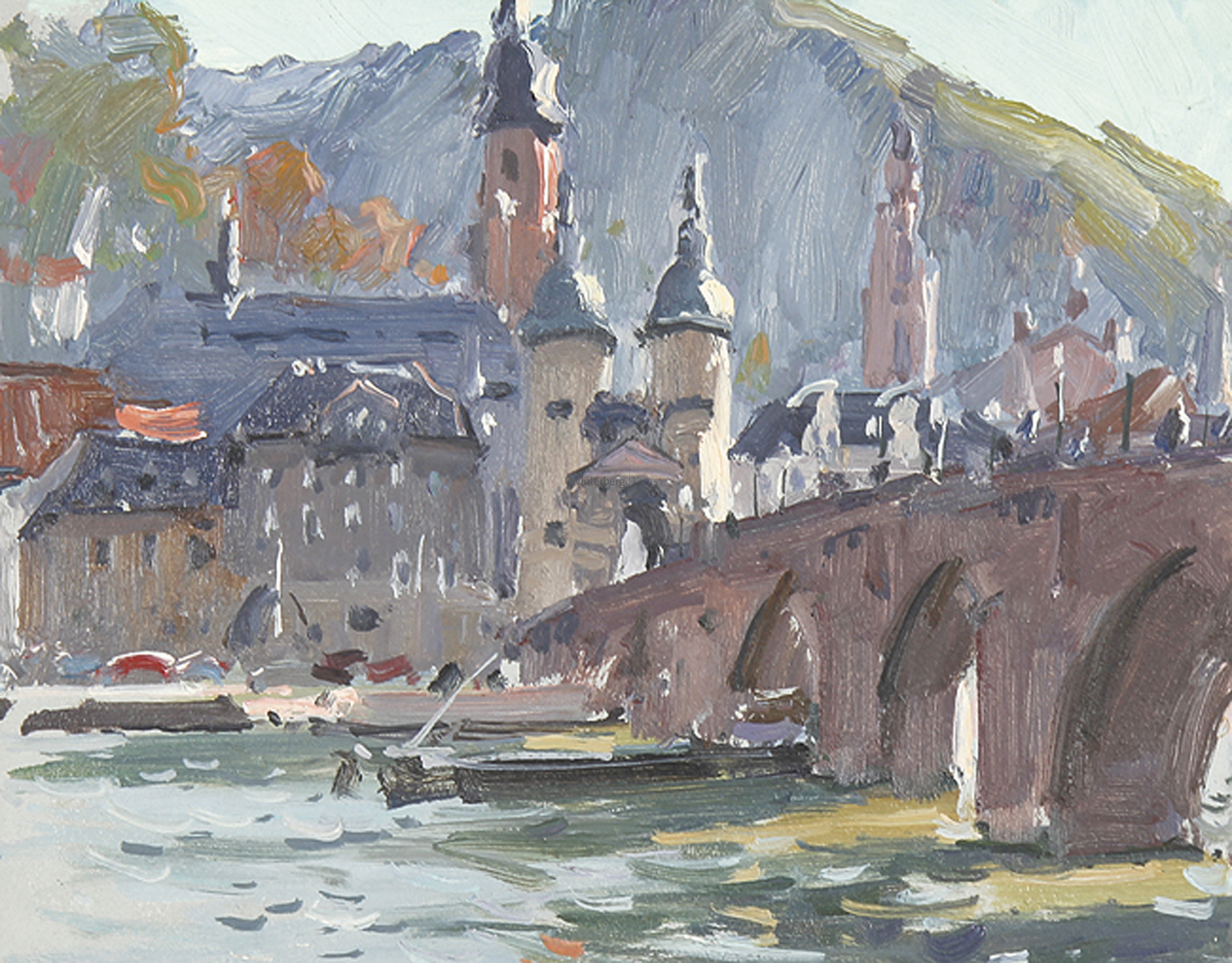 PAUL-JEAN ANDERBOUHR: Bei der Alten Brücke in Heidelberg.