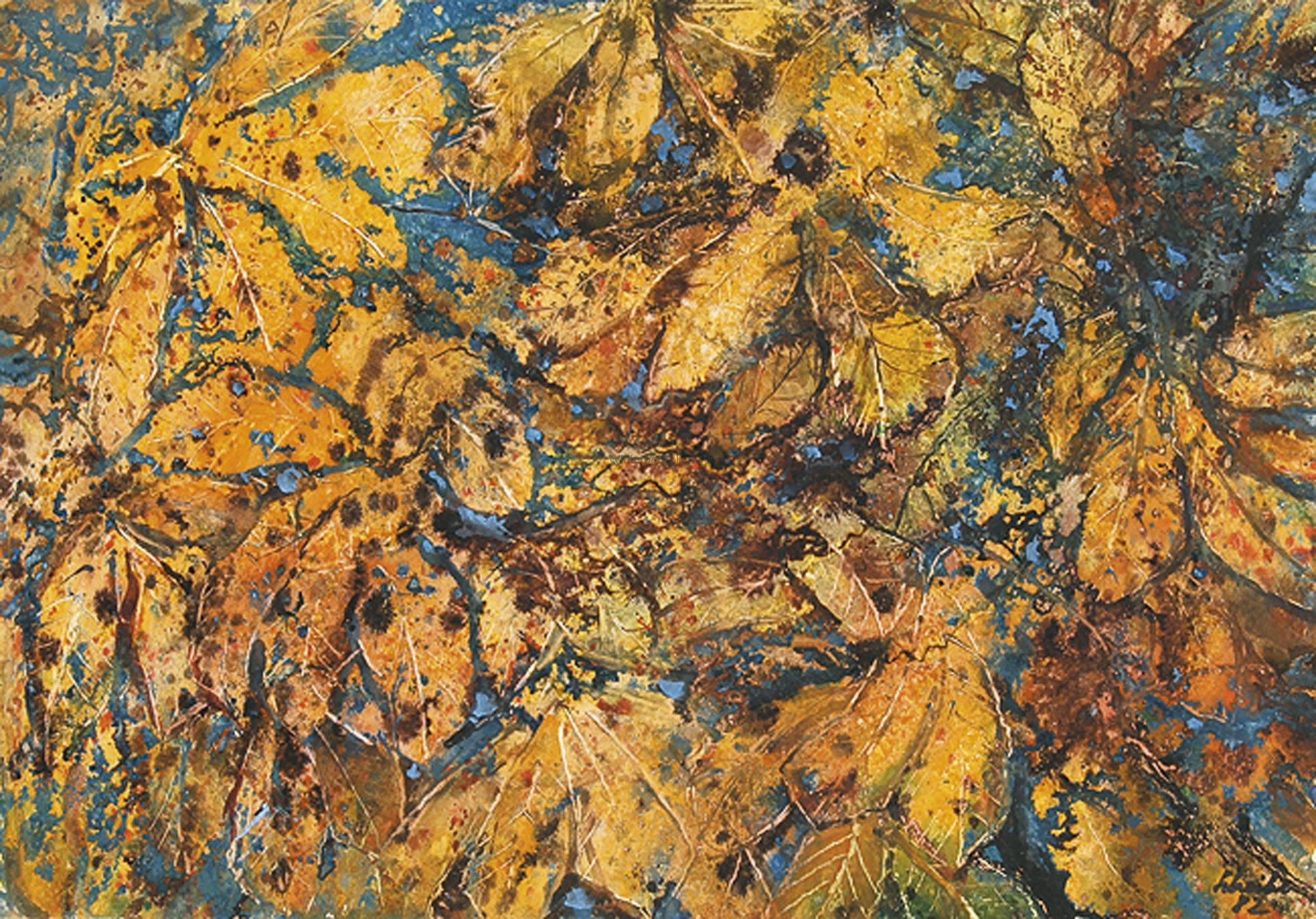 EMIL SCHEIBE: „Herbstliches Laubwerk“.