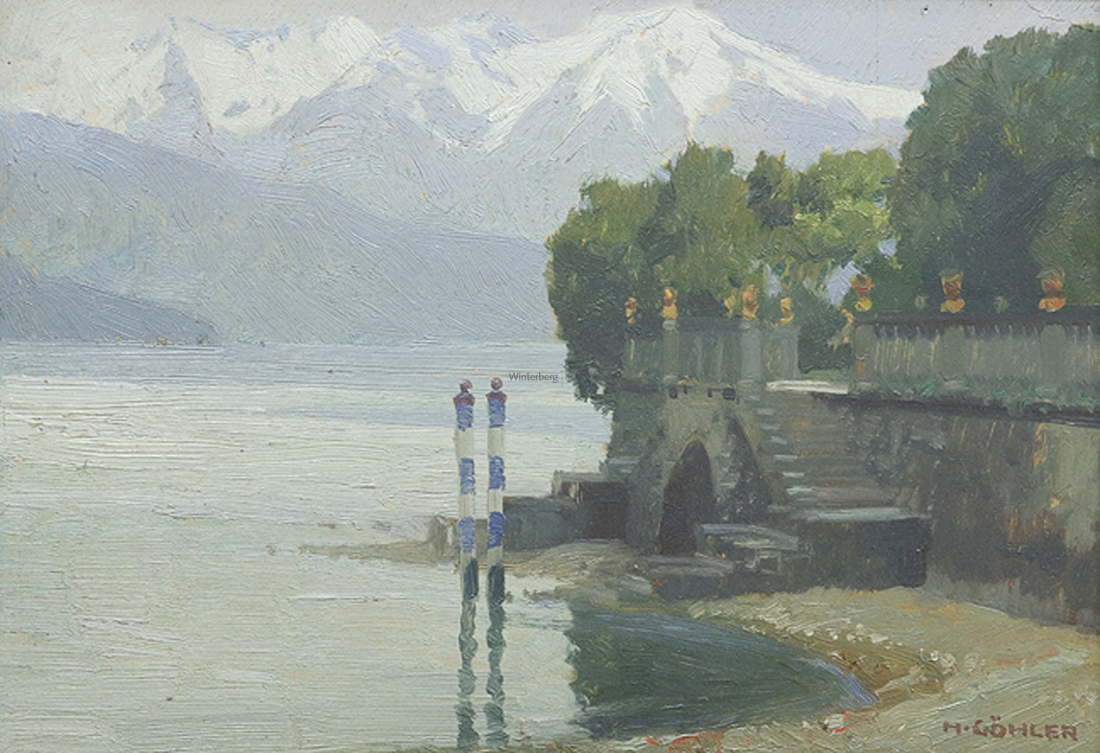 HERMANN GÖHLER: Hotelterrasse am Comer See,