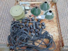 Electric Cables, Connectors, Vintage Lamp Shades etc
