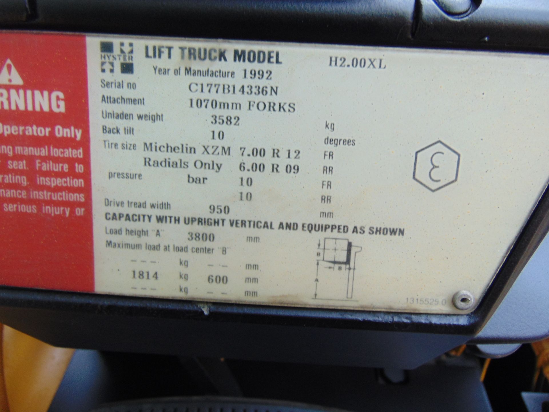 Hyster H2.00XL Counter Balance Diesel Forklift ONLY 4,812 HOURS! - Image 22 of 24