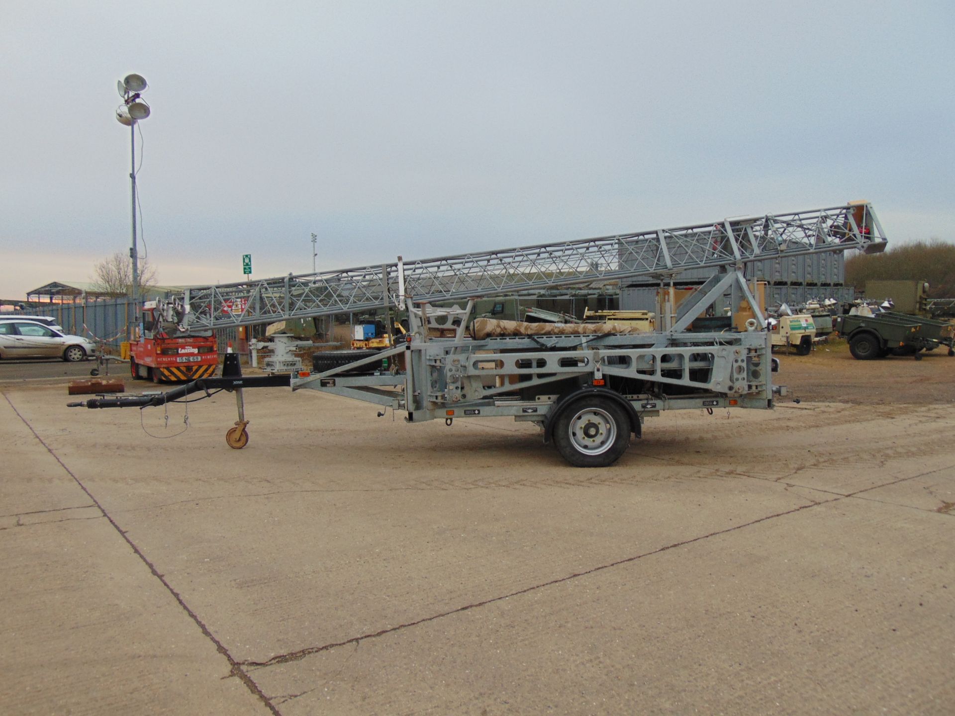 Ex Reserve Sesanti Mobile Surveillance/Communications Tower 21m High Mounted on Single Axle Trailer - Image 5 of 44