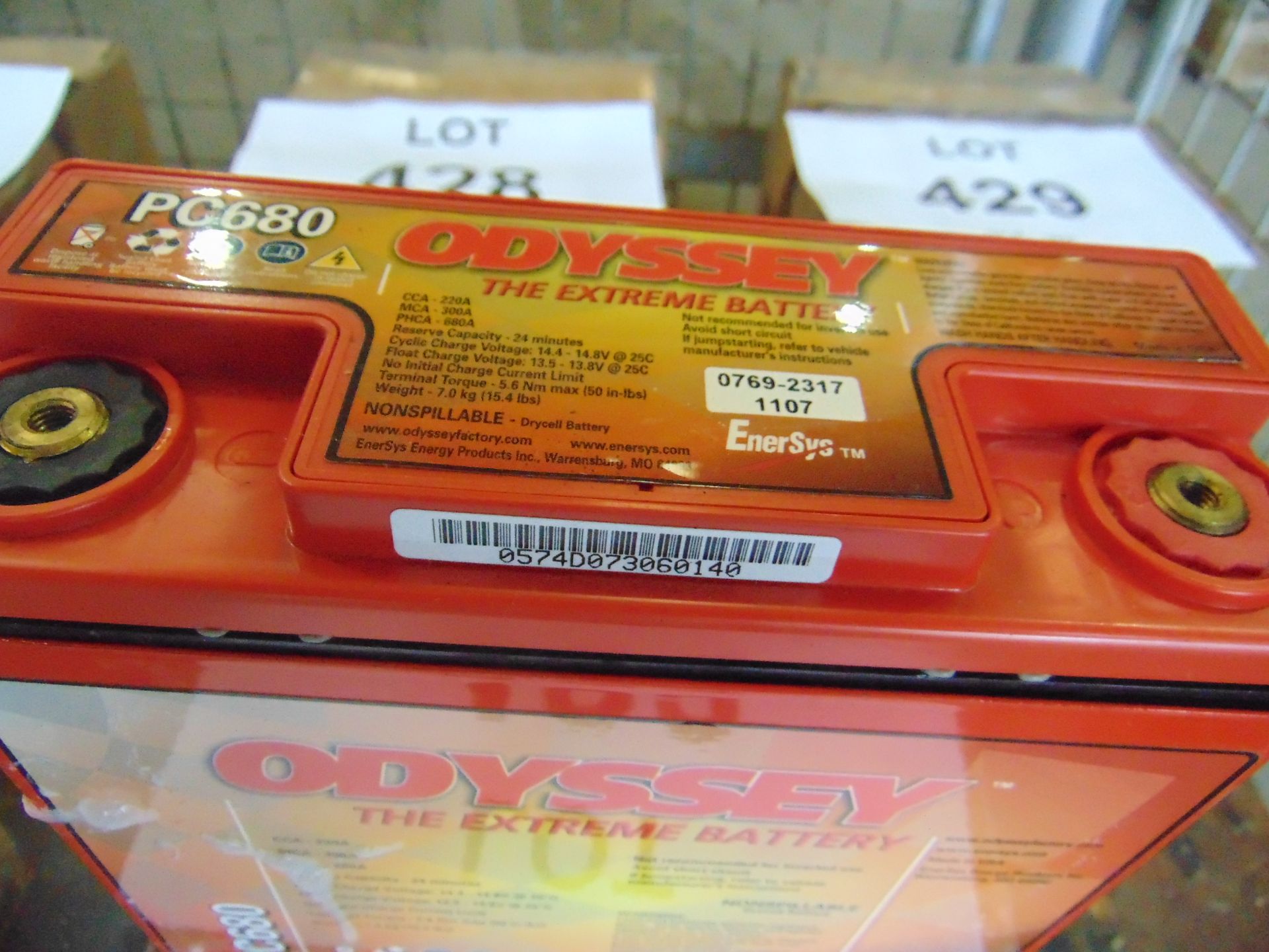 2 x ODYSSEY Extreme Pc680 MJ non spillable 12 Volt Batteries Unissued - Image 4 of 4