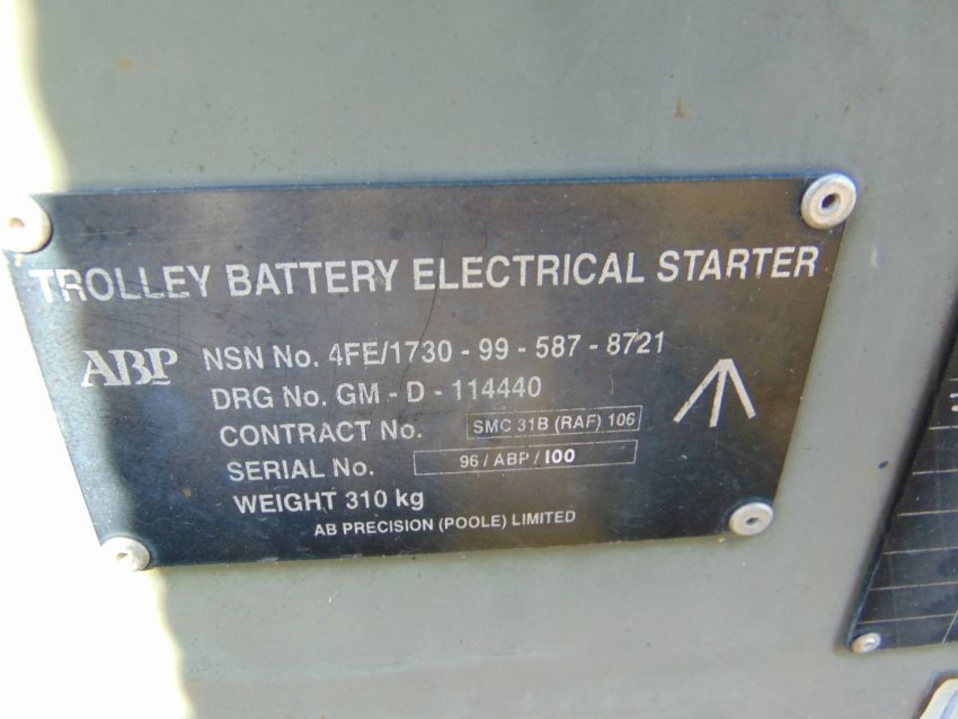 Aircraft Battery Electrical Starter Trolley c/w Batteries and Cables, From RAF - Image 8 of 8