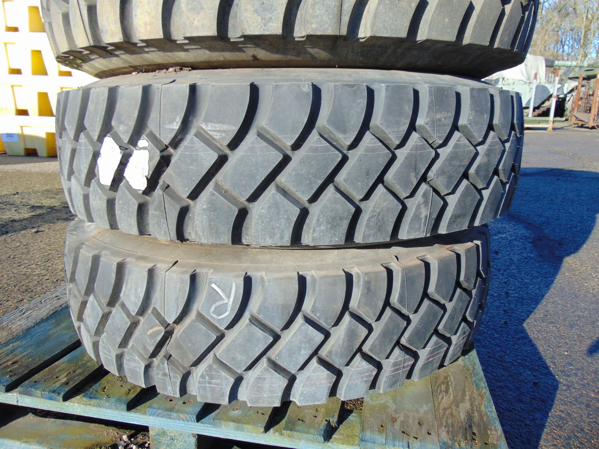 Qty 4 x Goodyear 12.00R20 G388 Unisteel tyres, unused still with bobbles fitted on 8 stud rims - Image 3 of 8